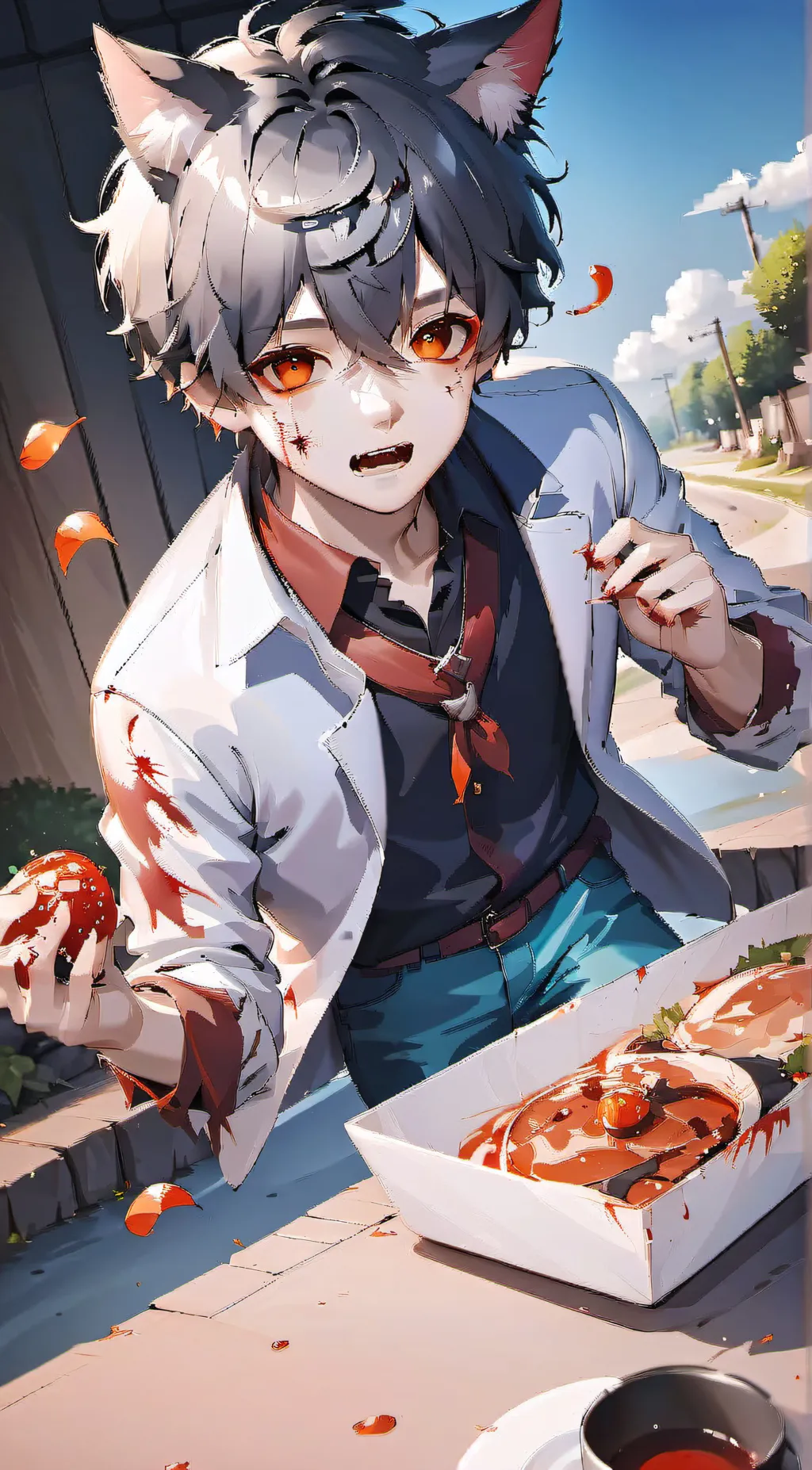 ai character: Oreo(cat name) background