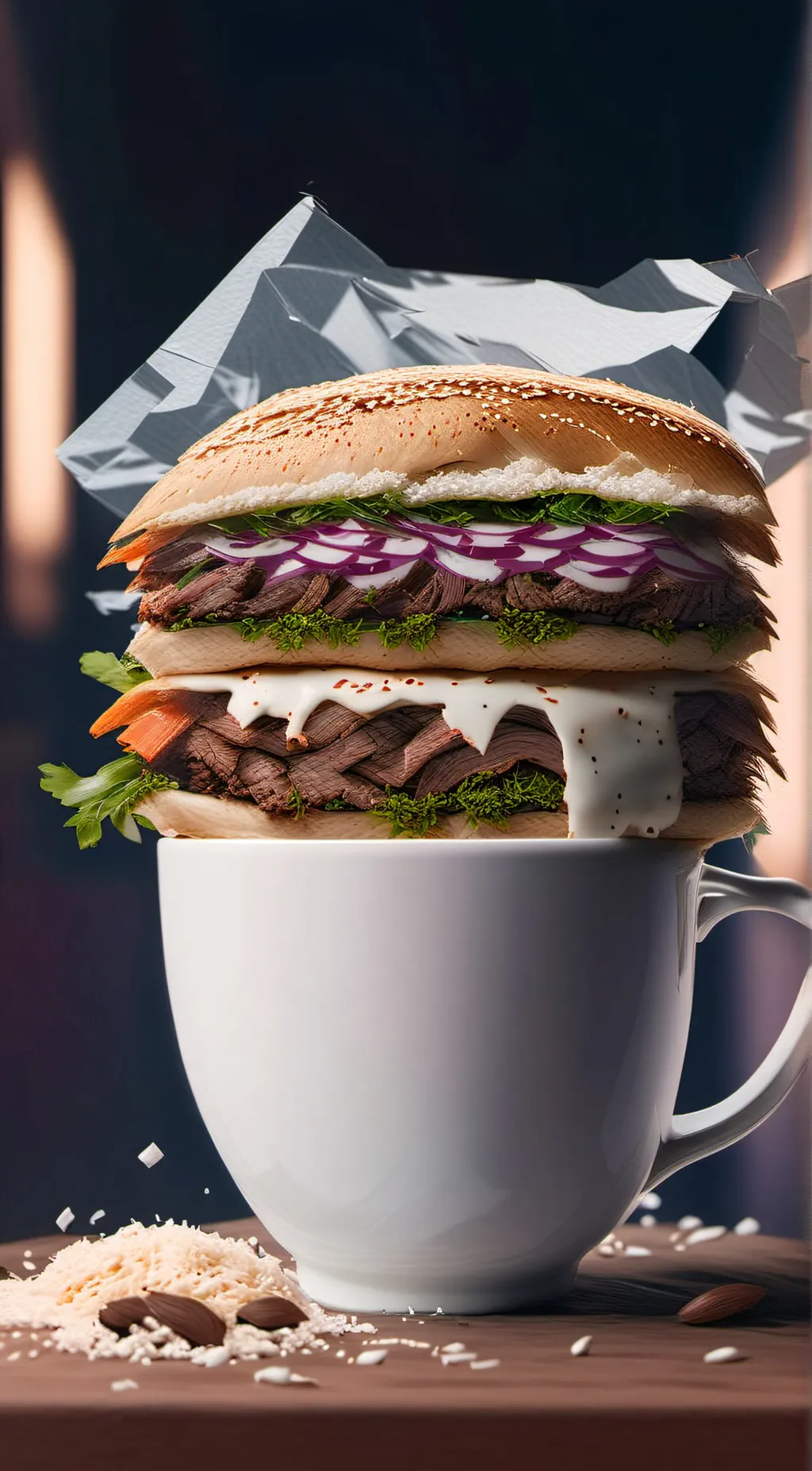 ai character: Döner  background