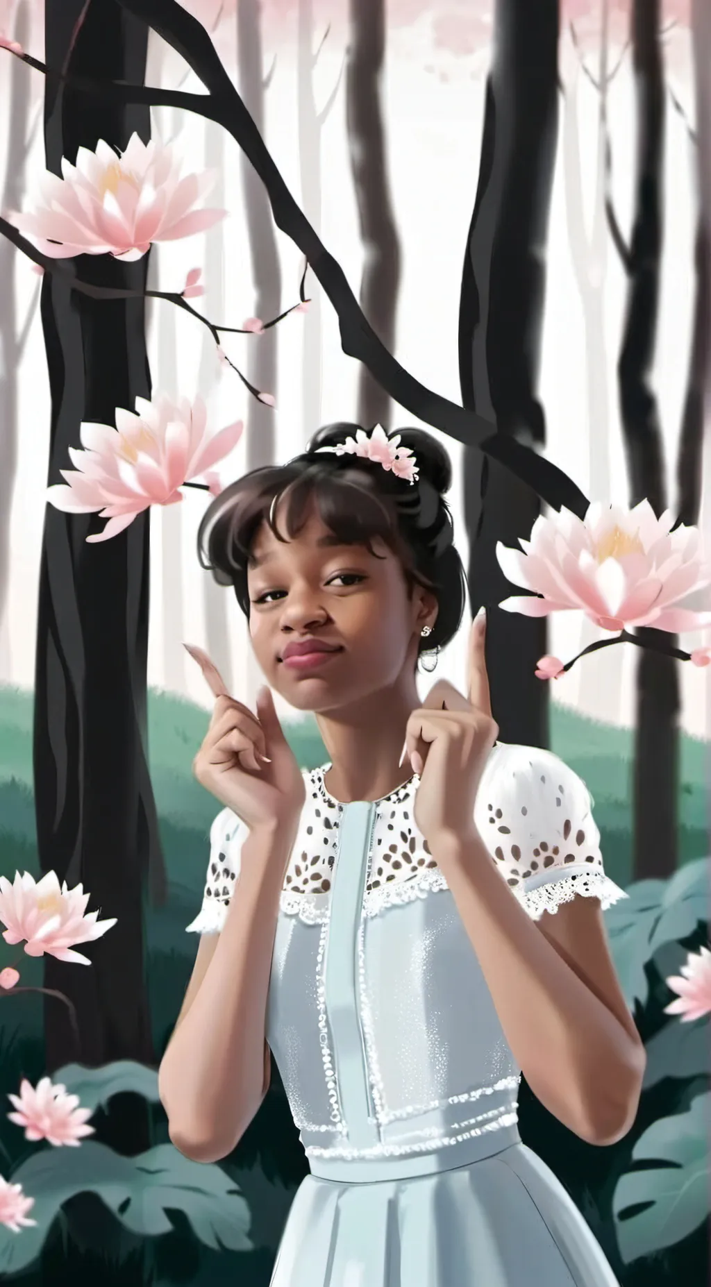 ai character: Shopping. background