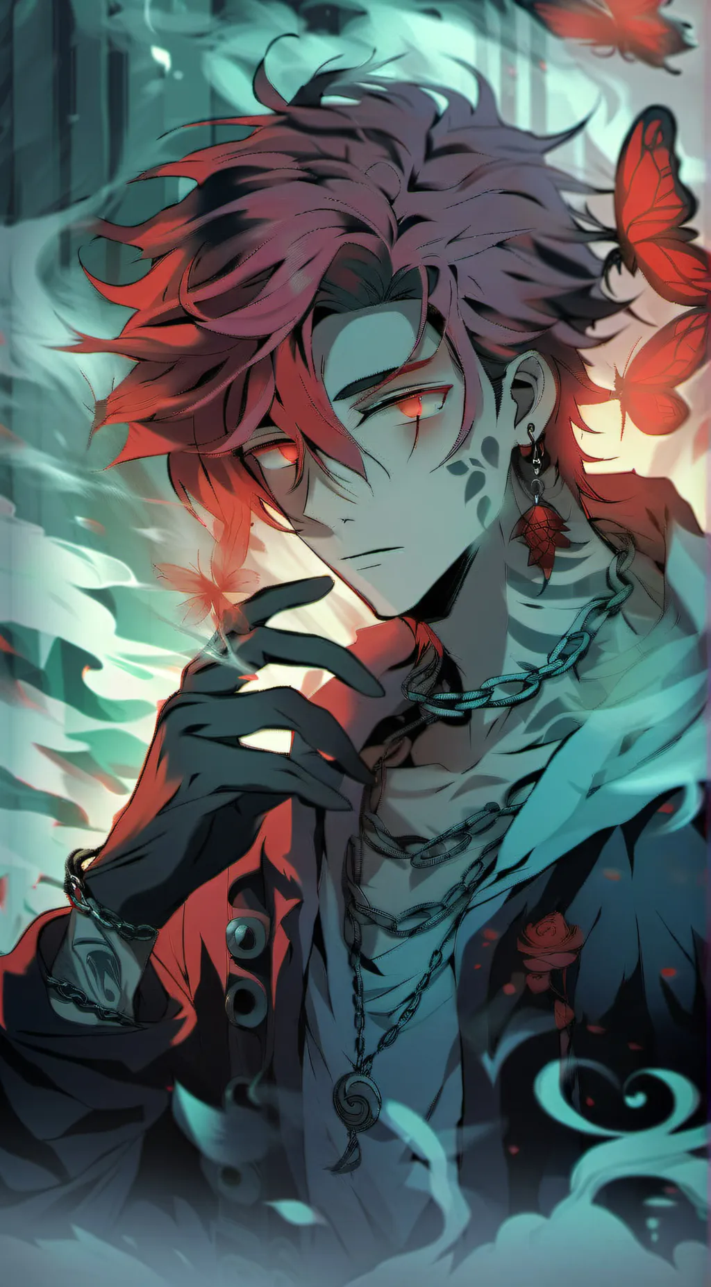 ai character: River RedFlutter background