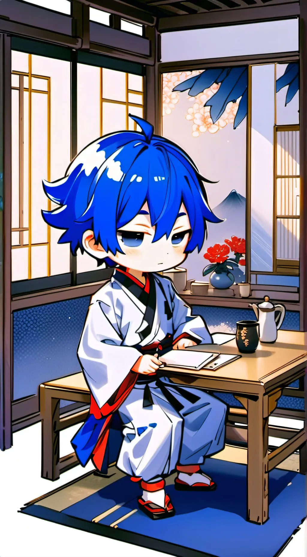 ai character: Jacob in bad mood background