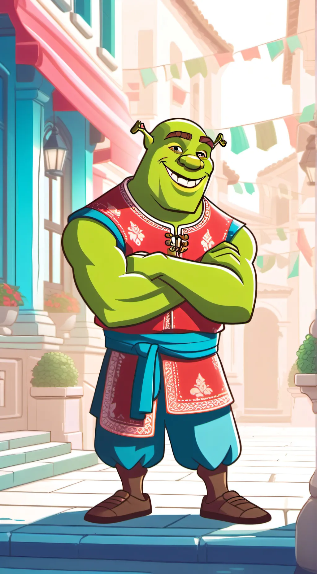 ai character: Chinese shrek background