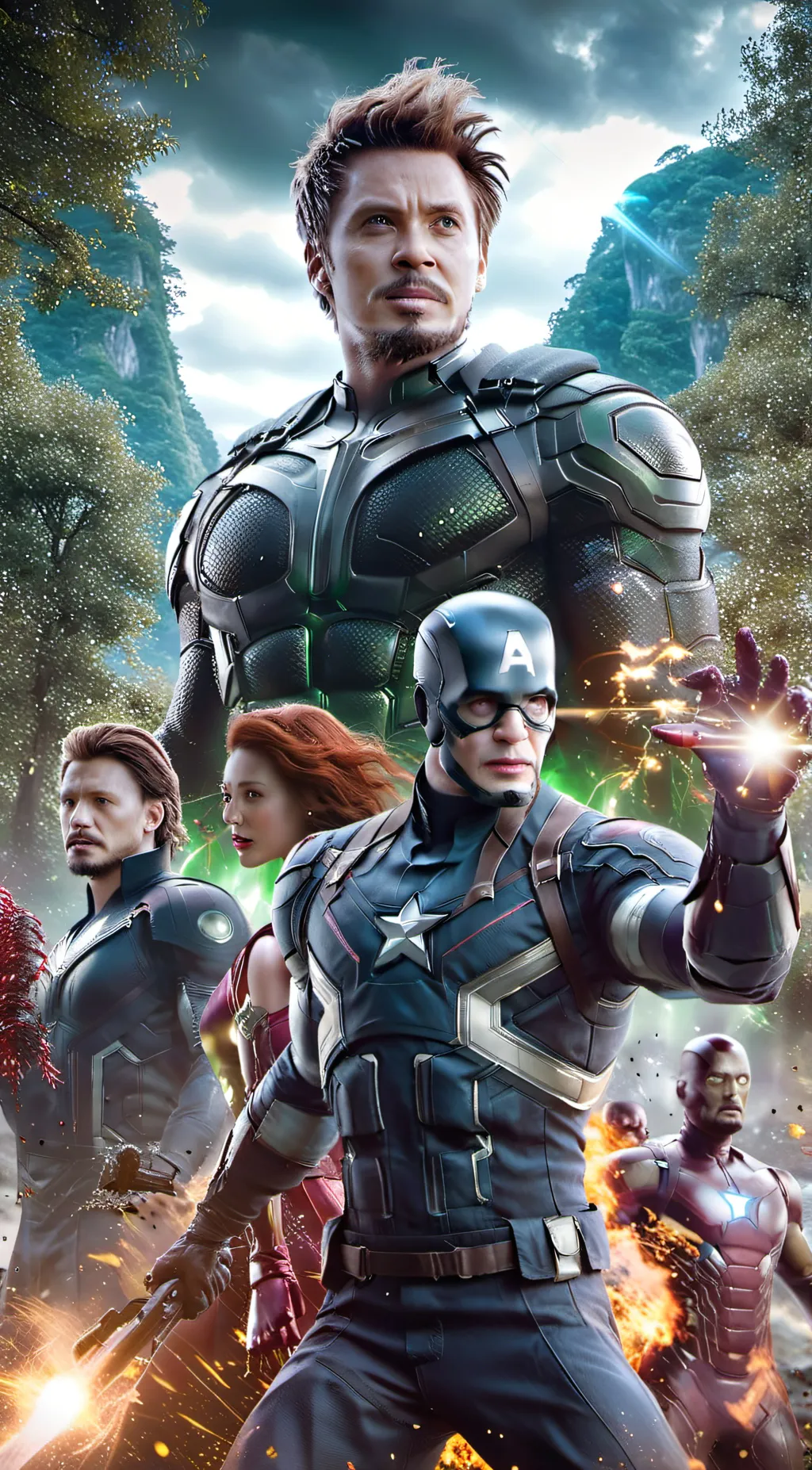 ai character: Avengers  background