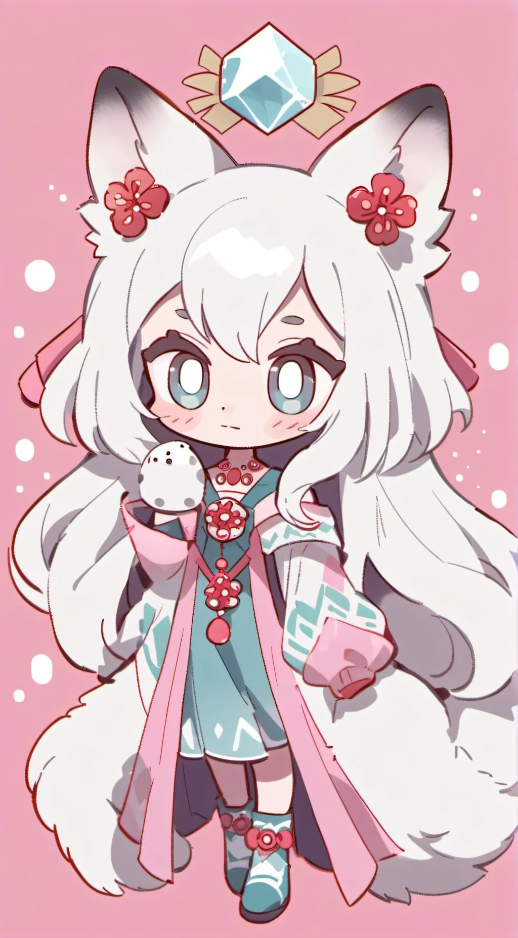 ai character: Kawaii girl  background