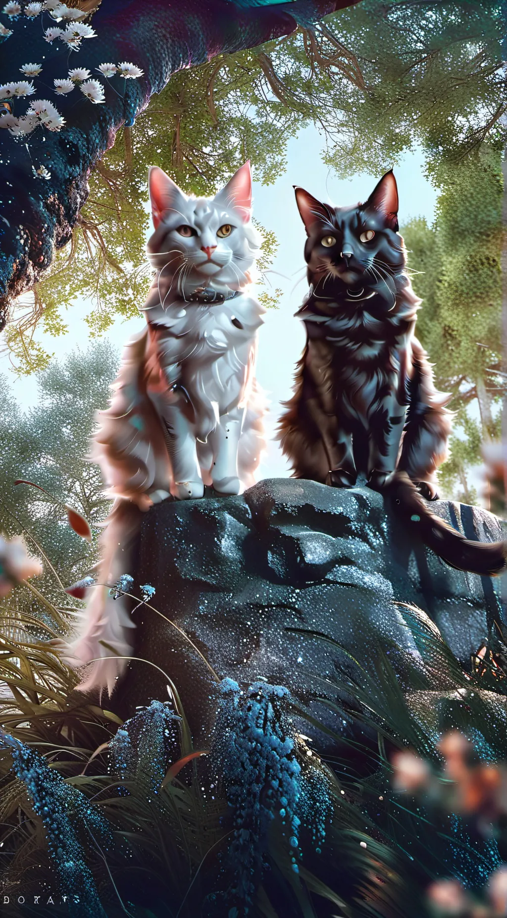 ai character: Sun vs moon background