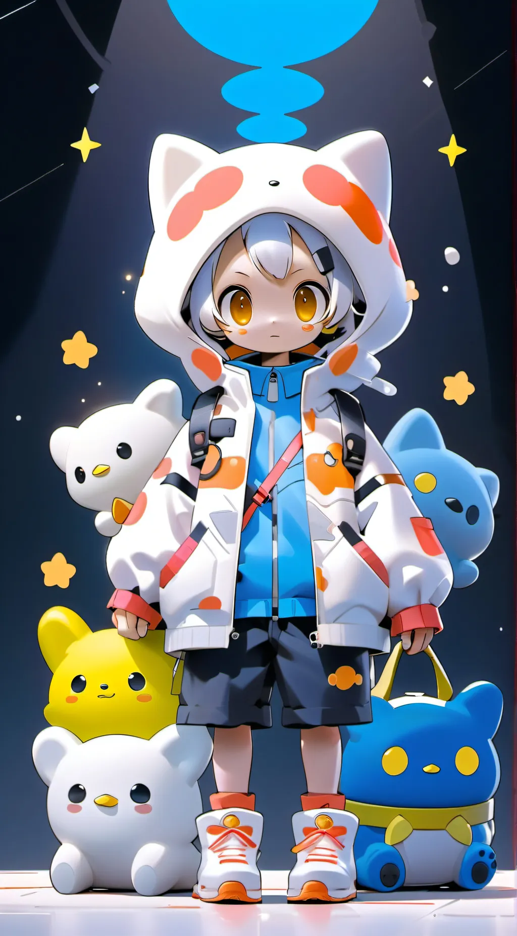 ai character: SanrioFighterDigit background