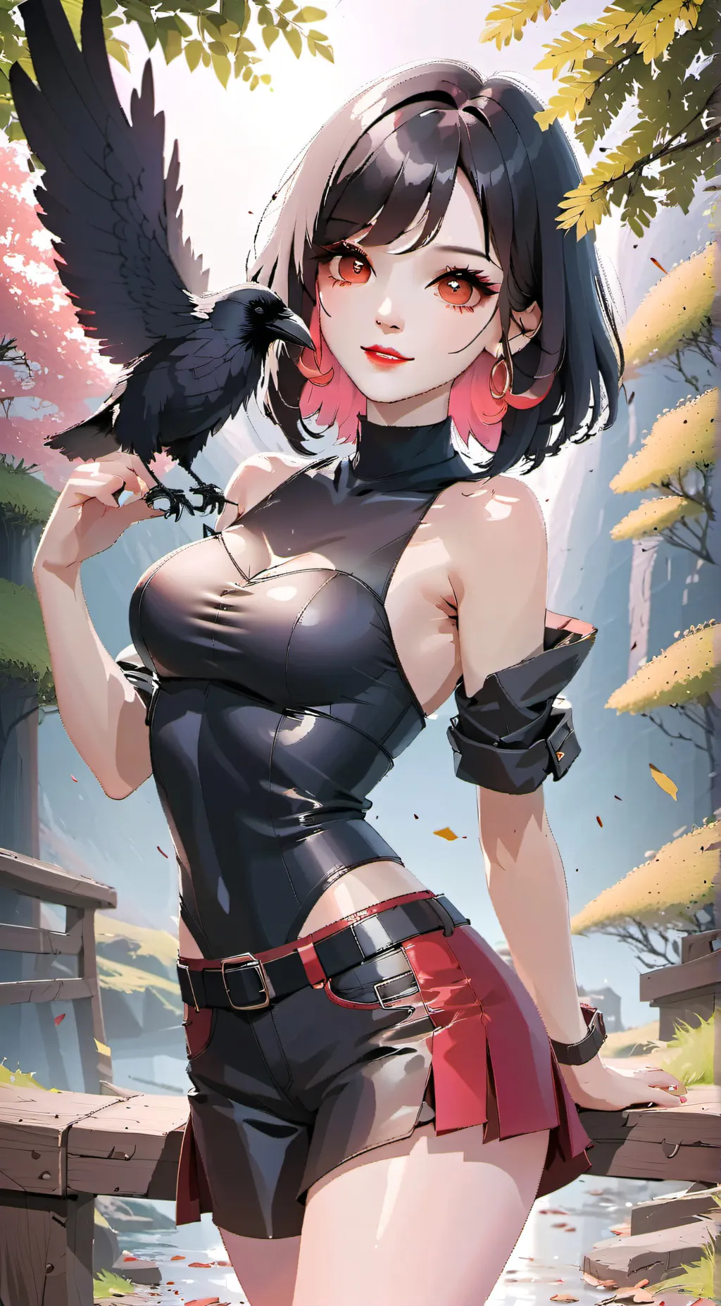 ai character: Raven Girl background