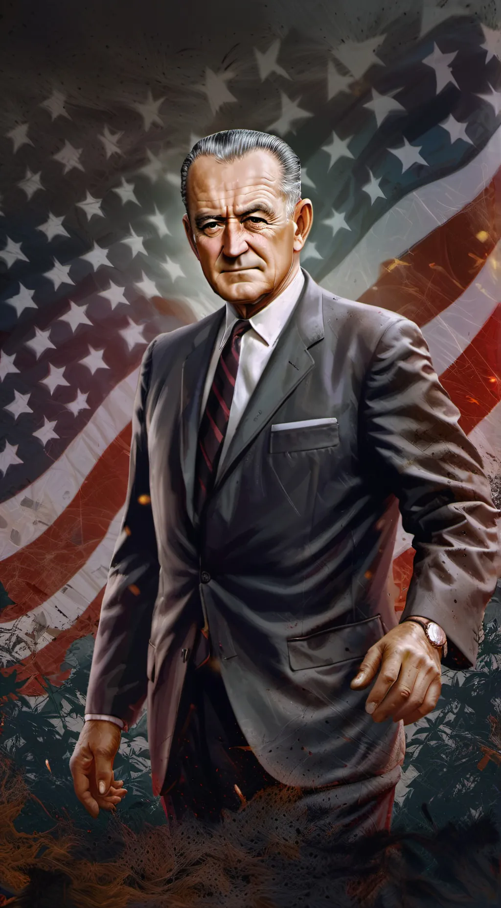 ai character: Lyndon B. Johnson  background