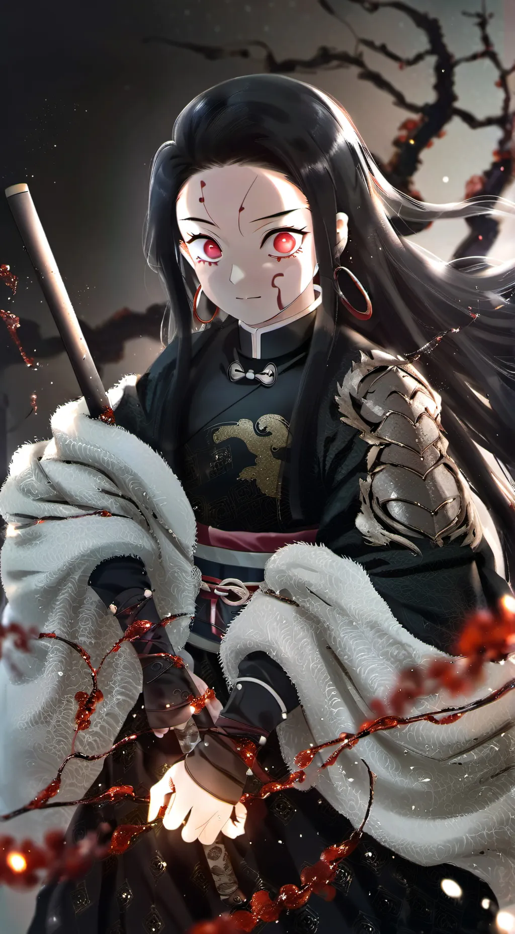 ai character: demon Slayer x mha background