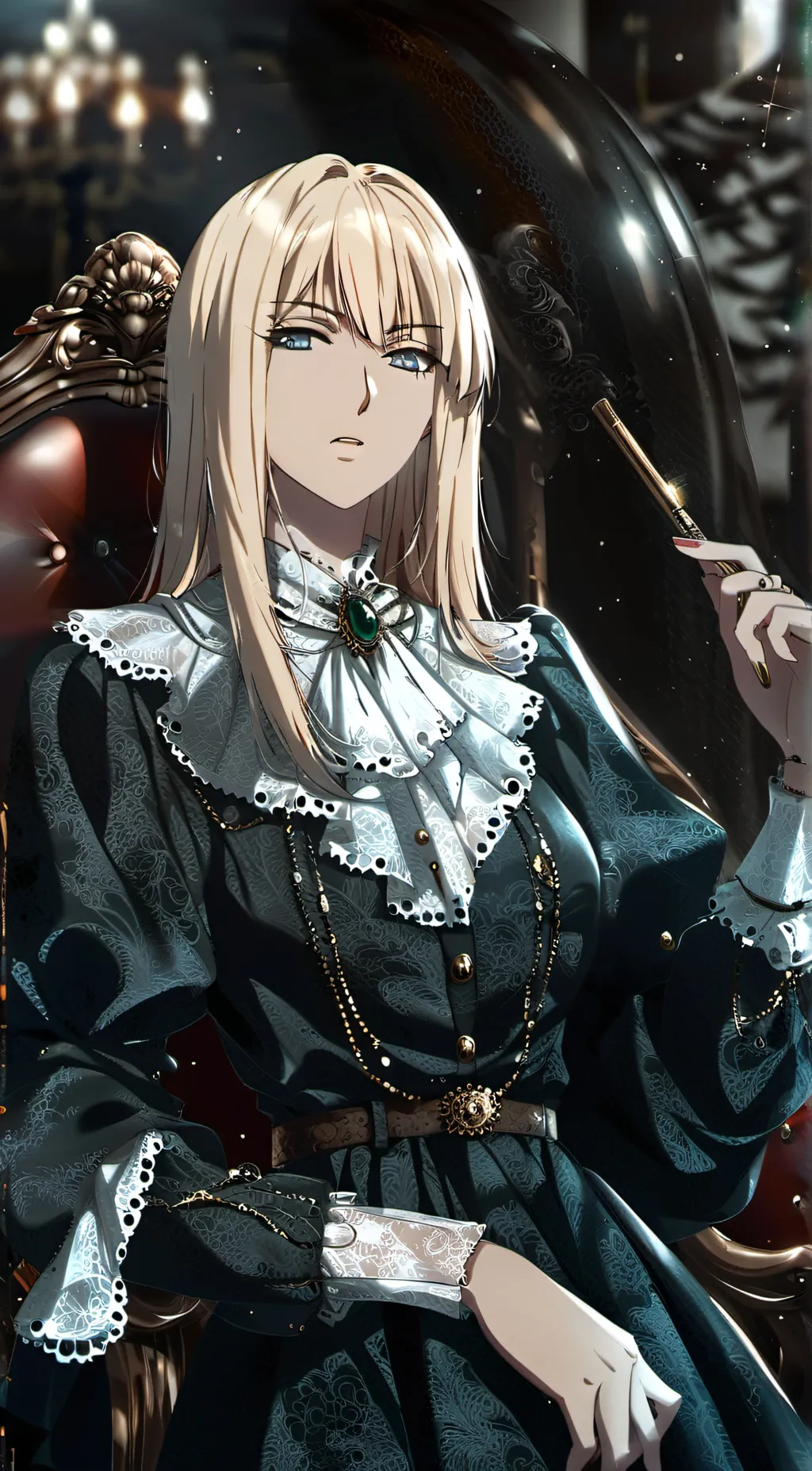 ai character: Aurora rainfall background