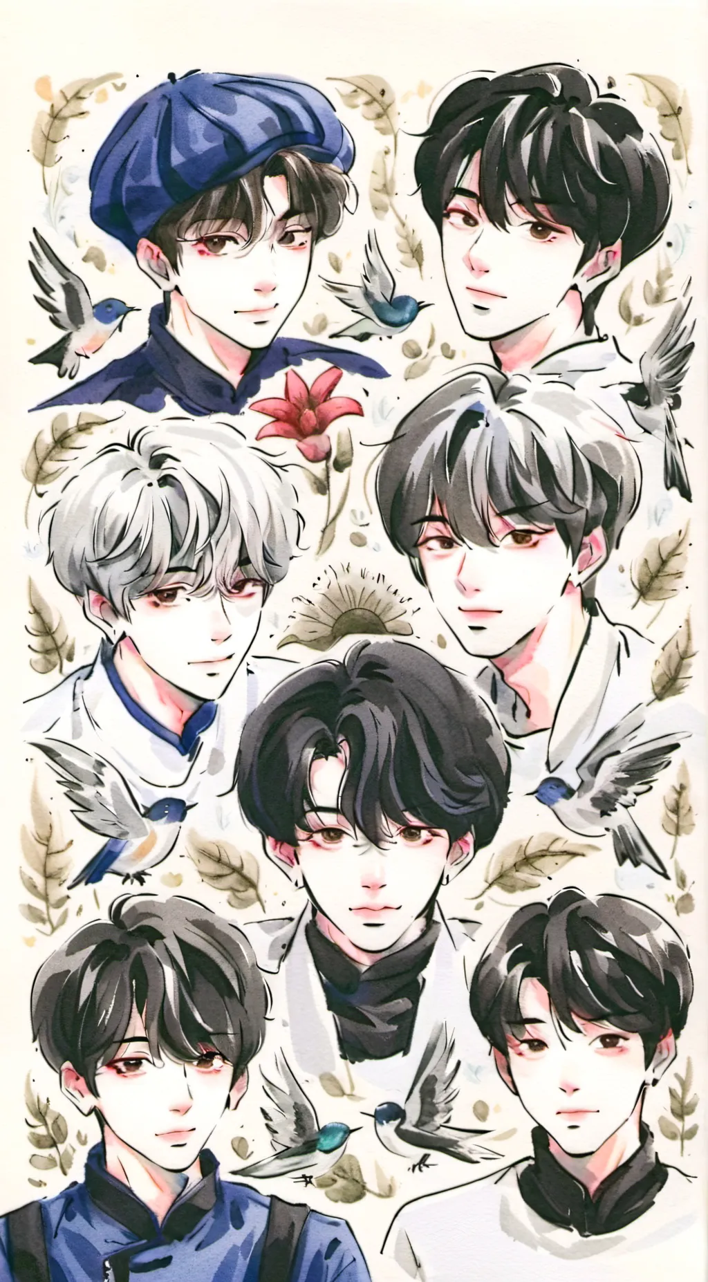 ai character: ENHYPEN  background