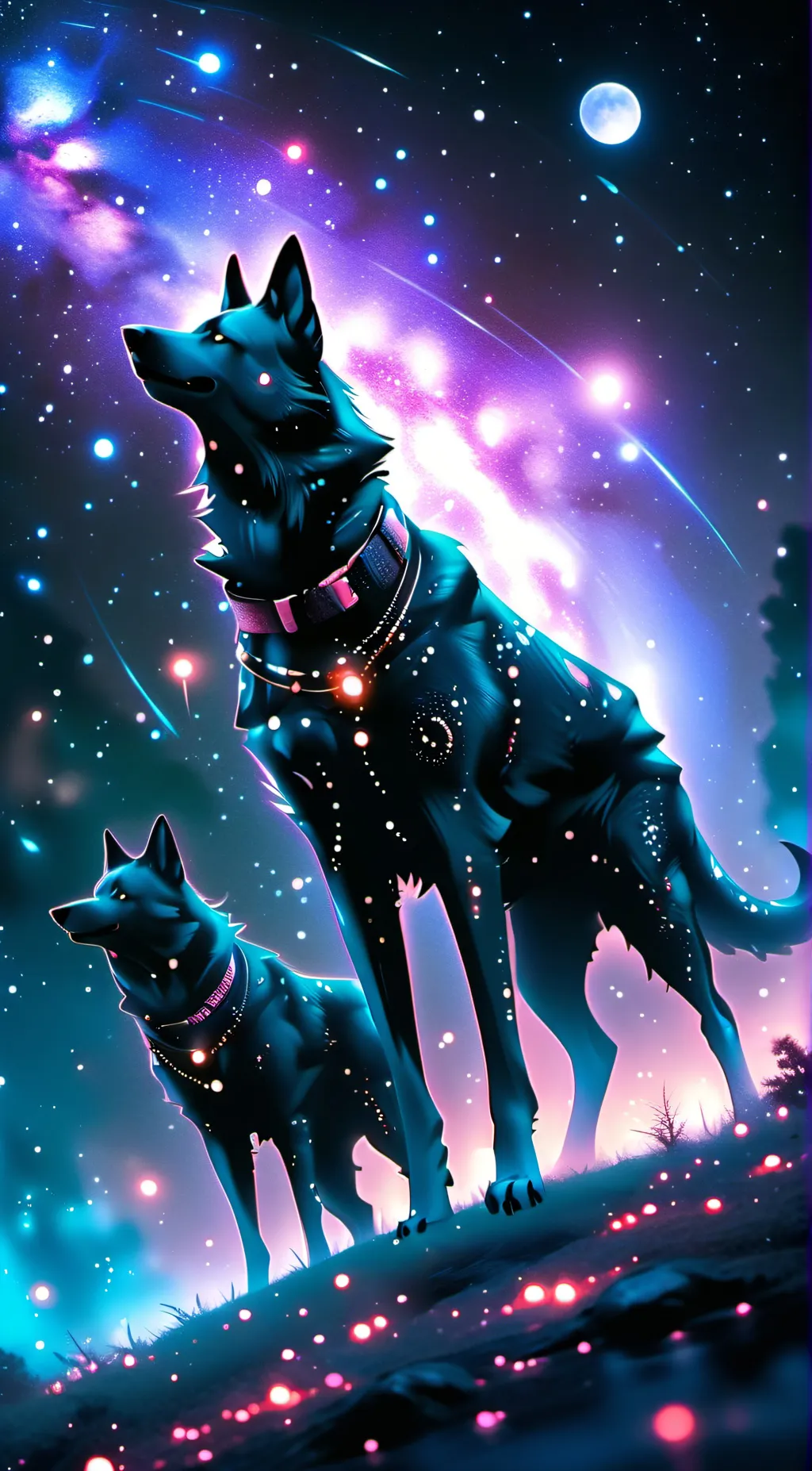 ai character: galaxy emphines background