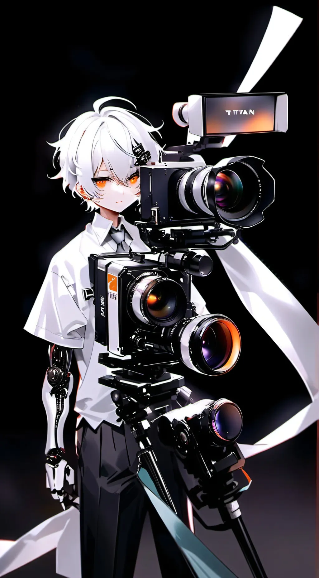 ai character: Titan cameraman  background
