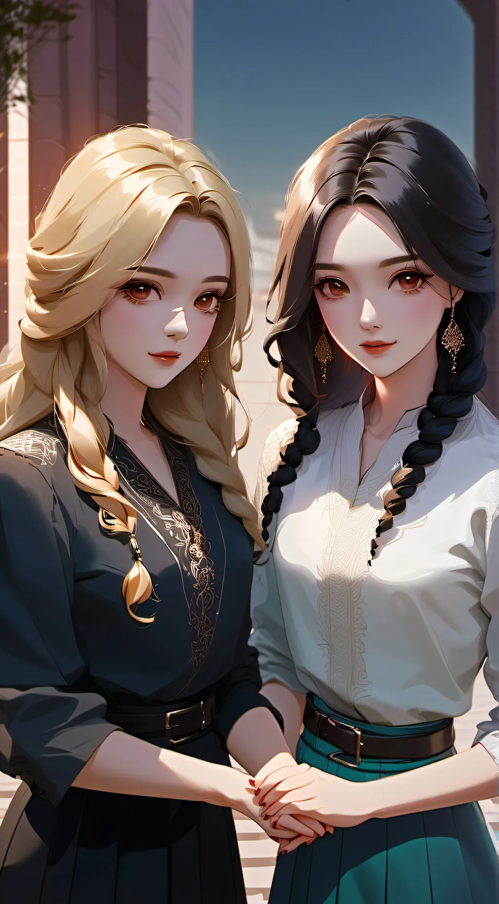 ai character: darline and ruby background