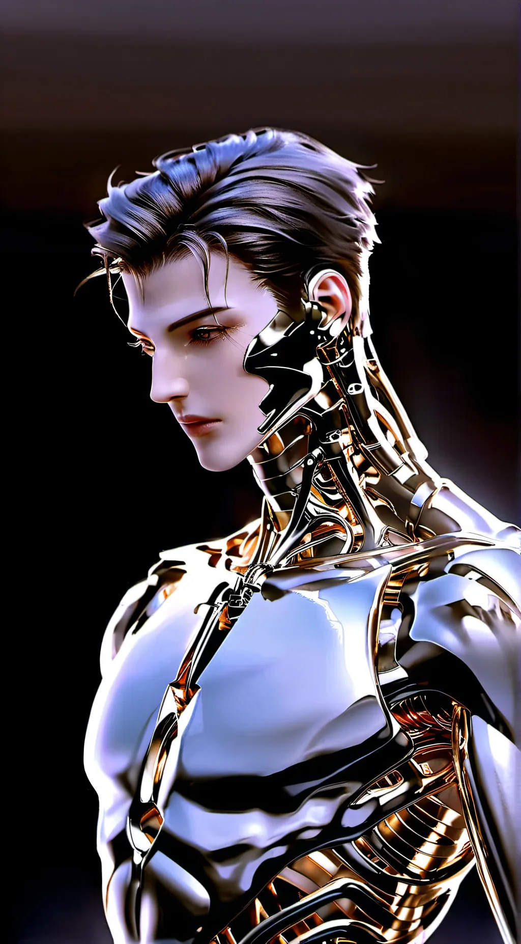 ai character: Chrome background