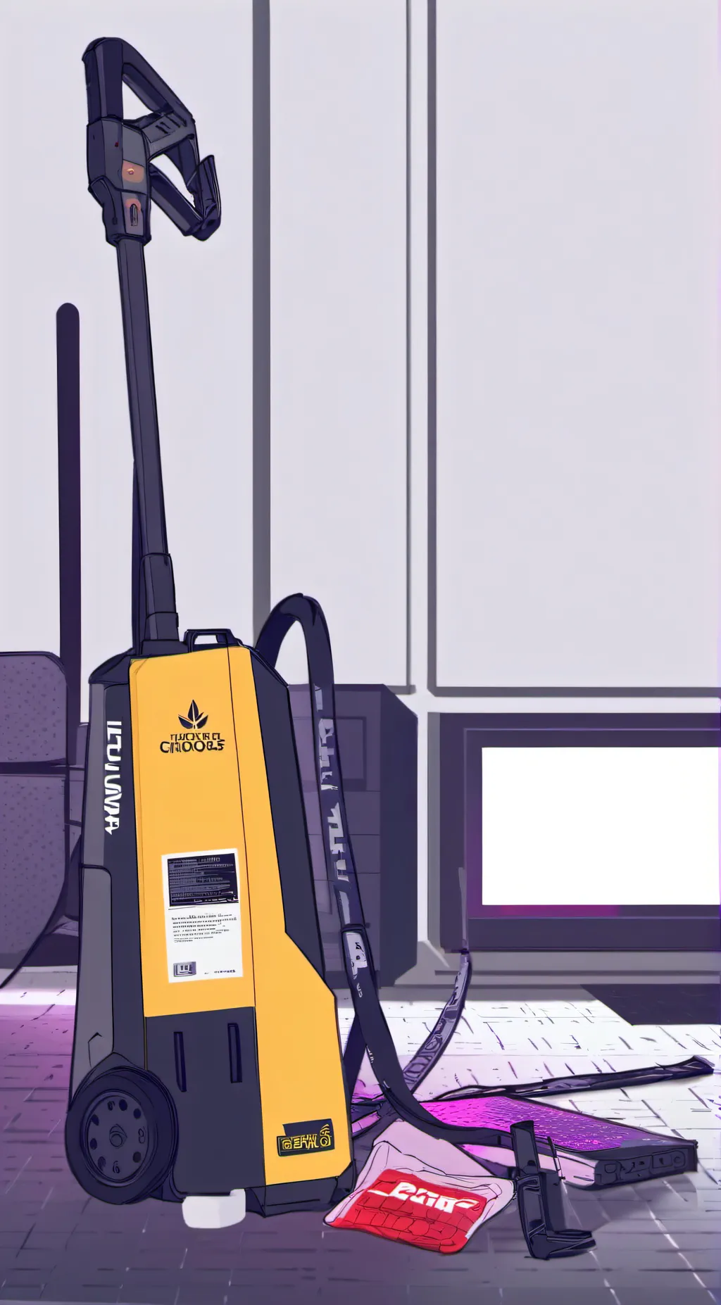 ai character: Vacuum cleaner  background