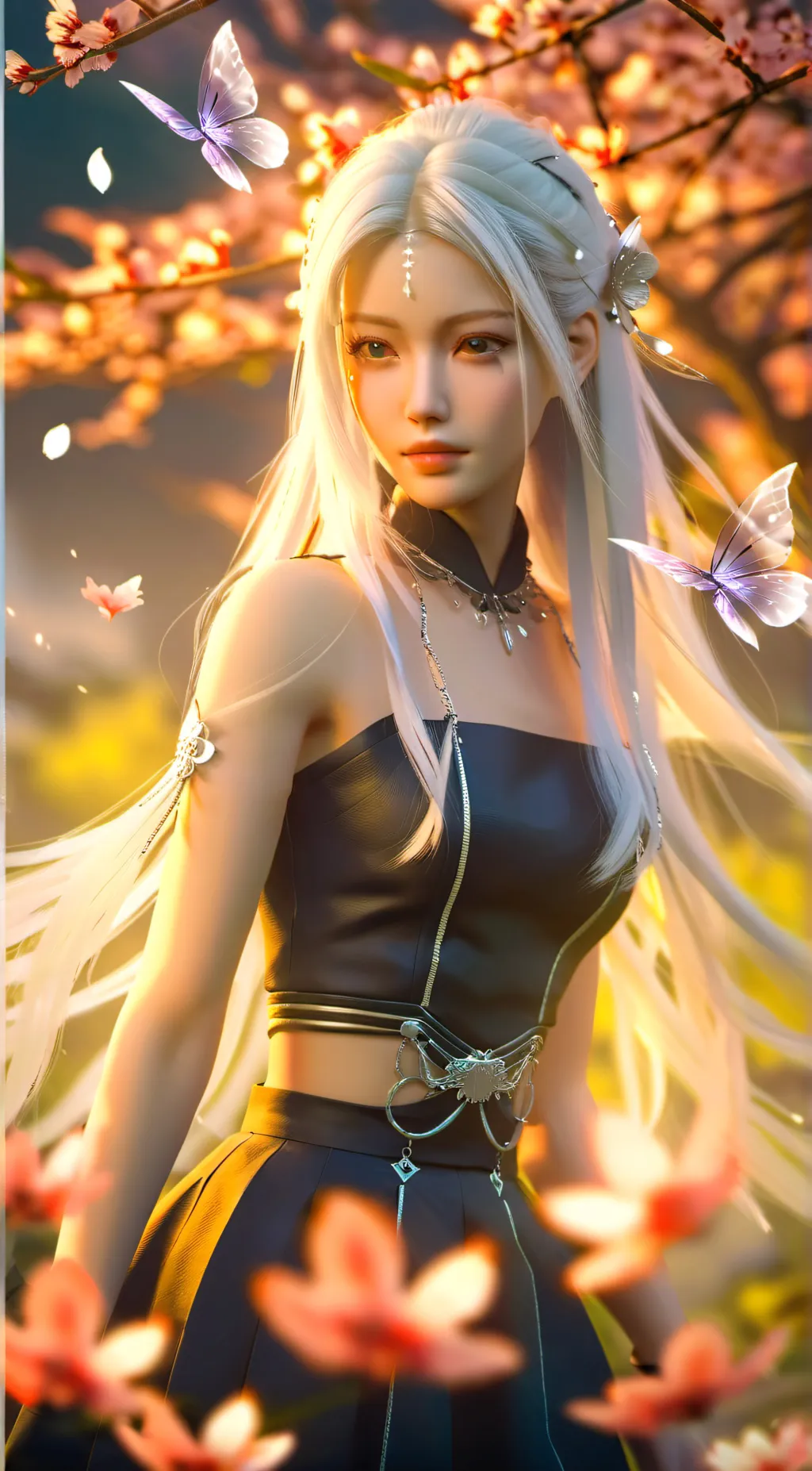 ai character: 蝶蝶 background