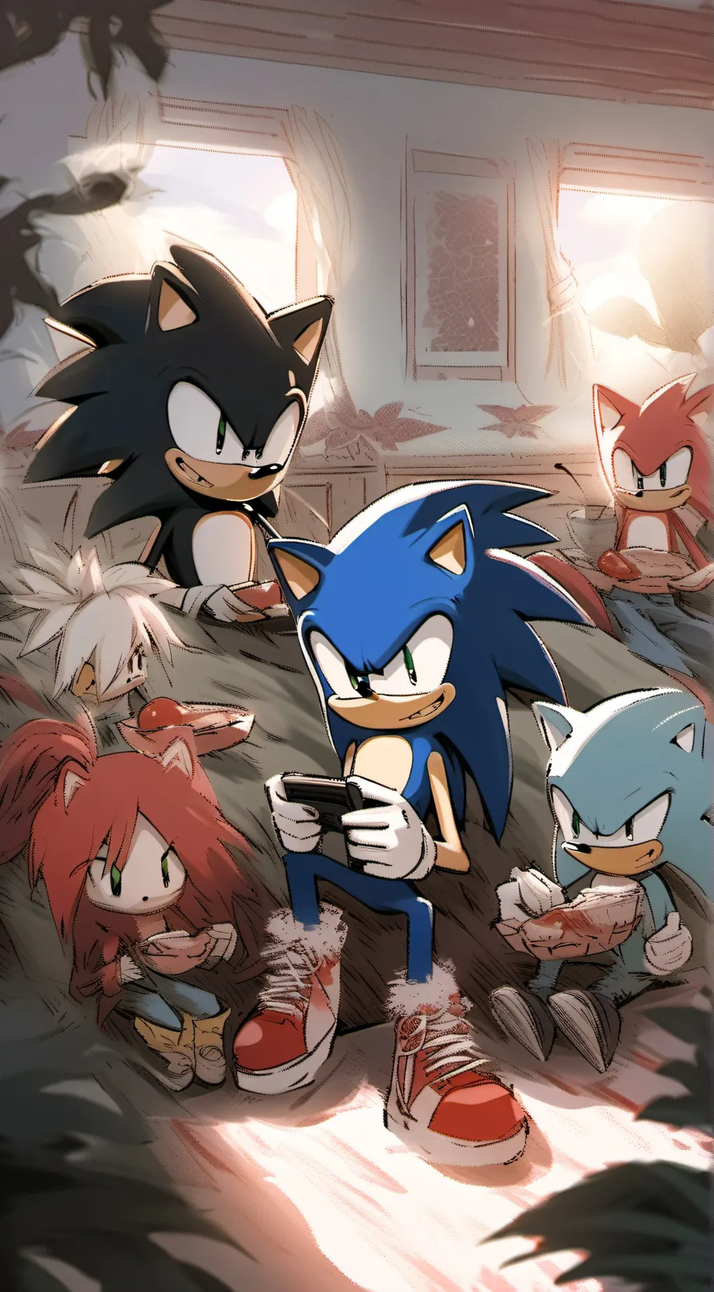 ai character: Sonic's sleepover background