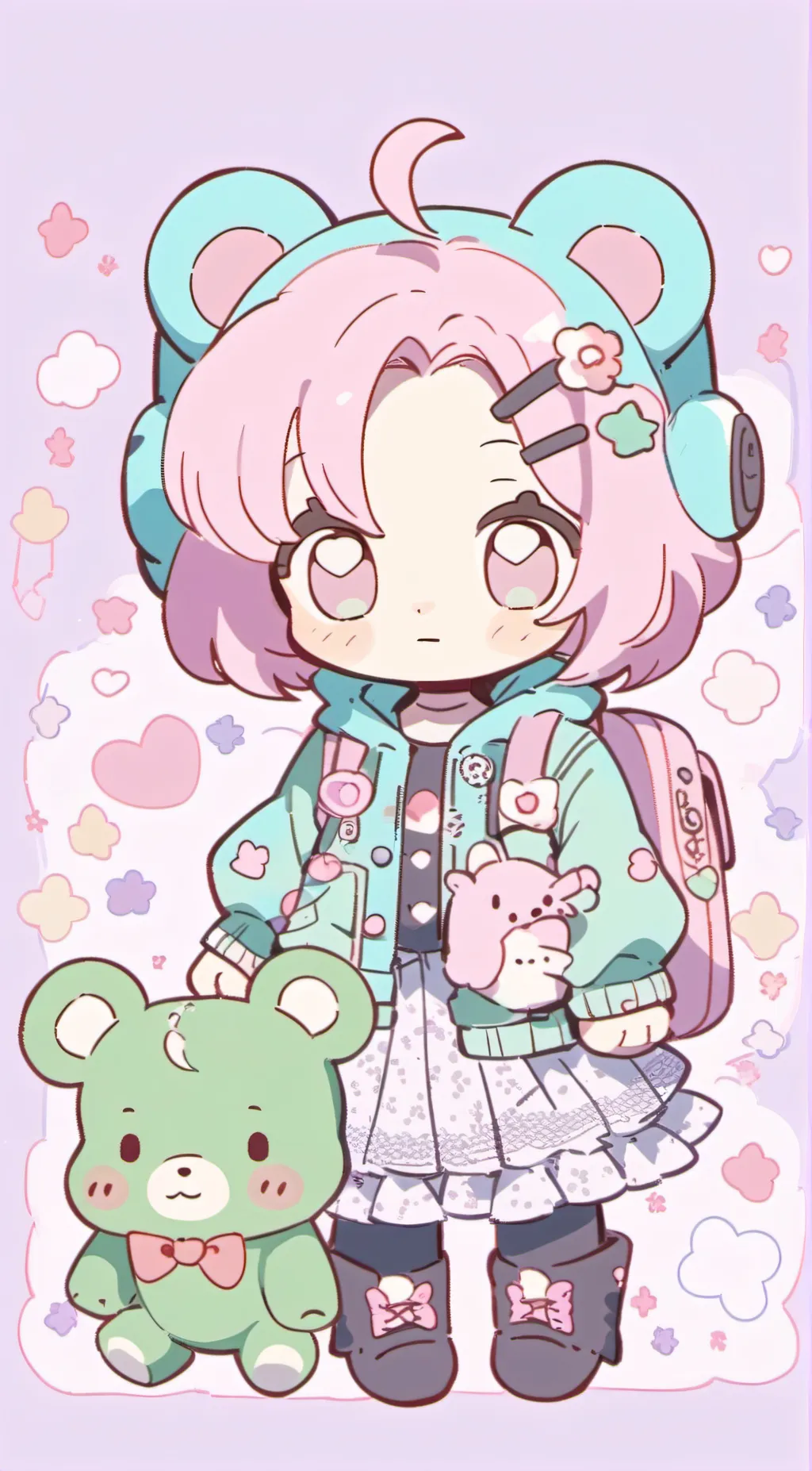 ai character: ~smiling critters~ background