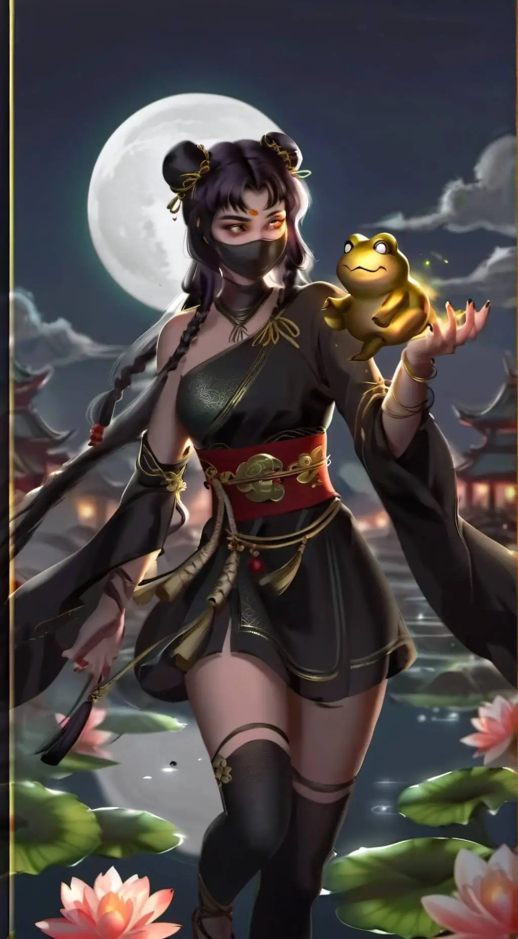 ai character: Lily, Frog Ninja background