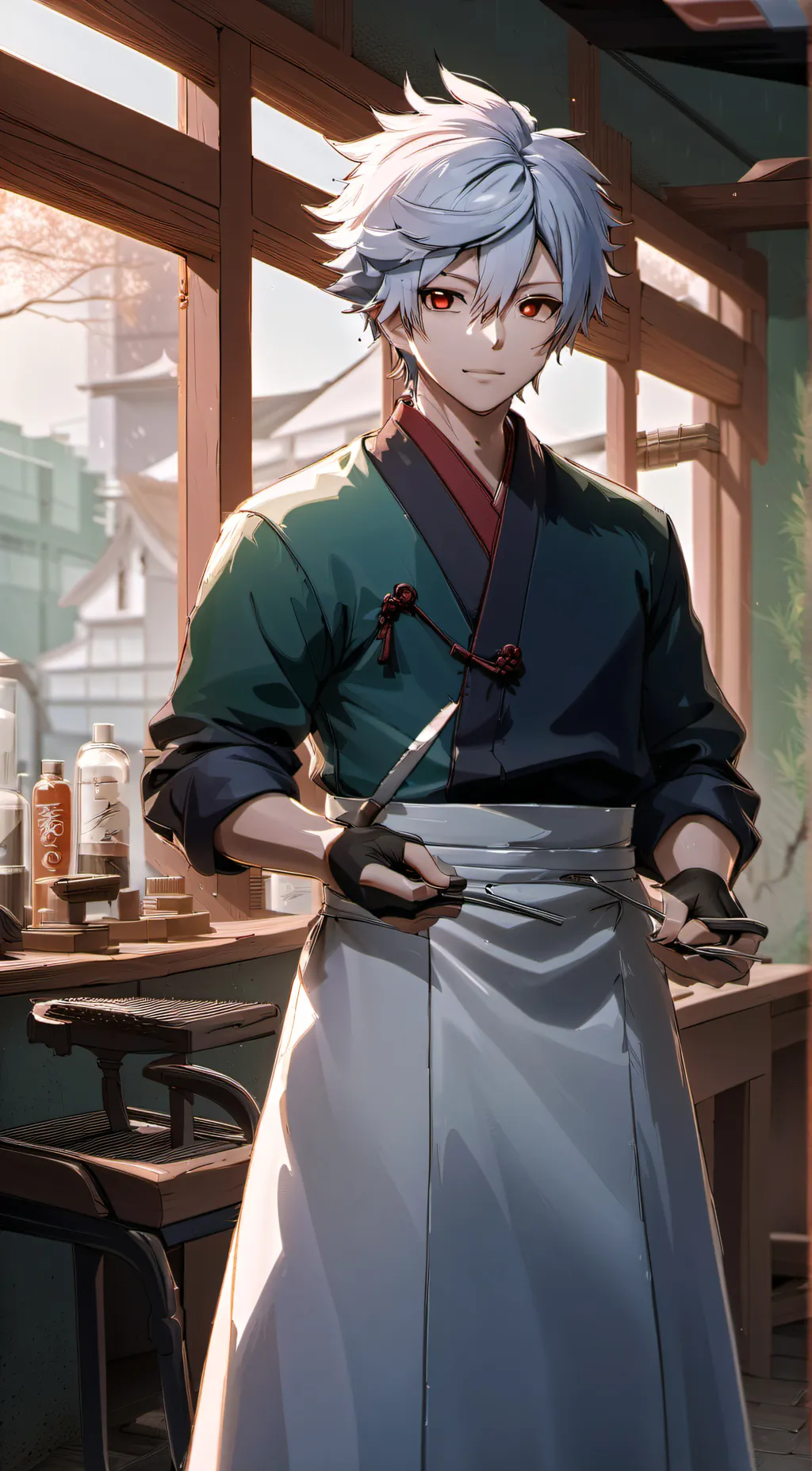 ai character: Barber background