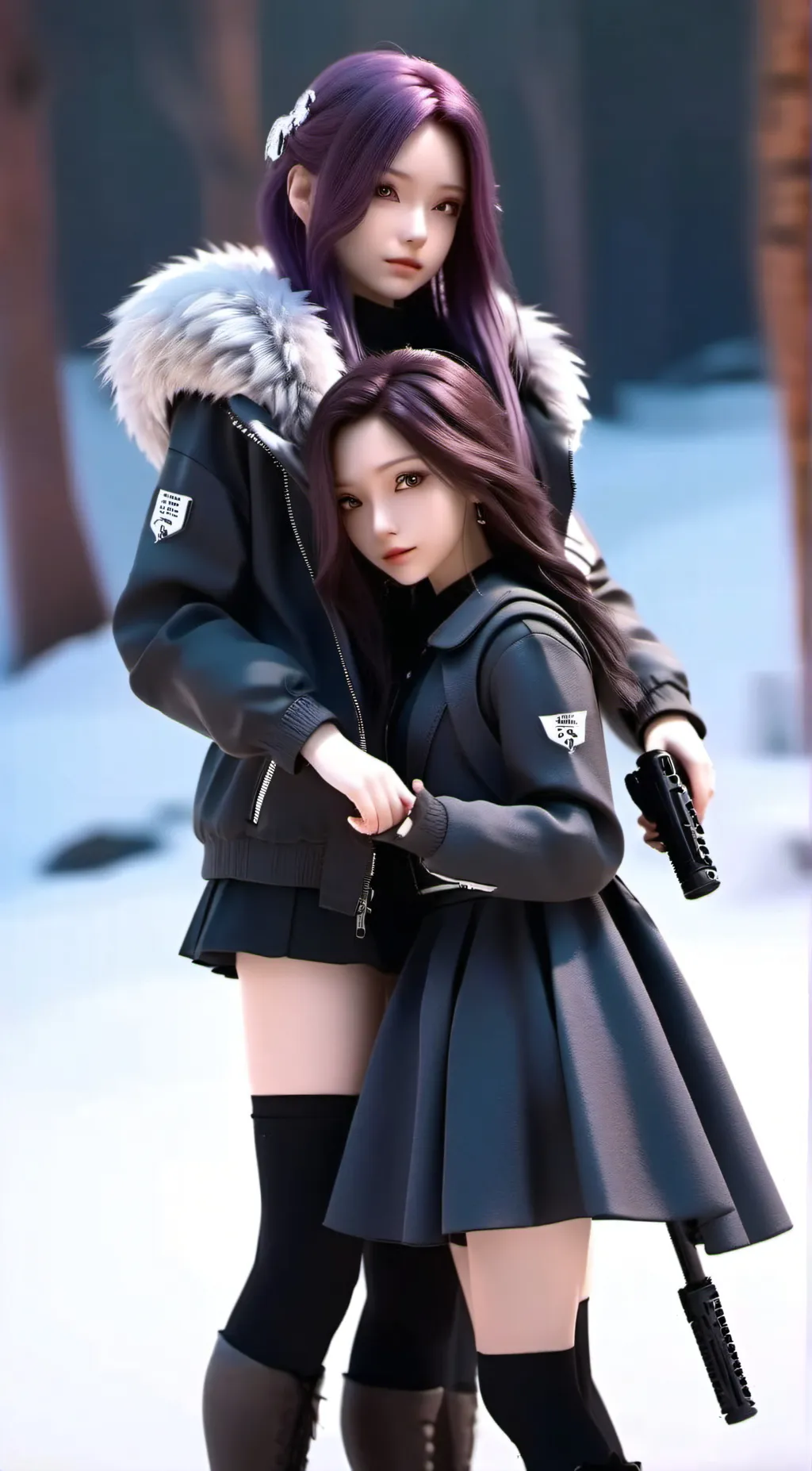 ai character: Emma And Uzi(MD) background