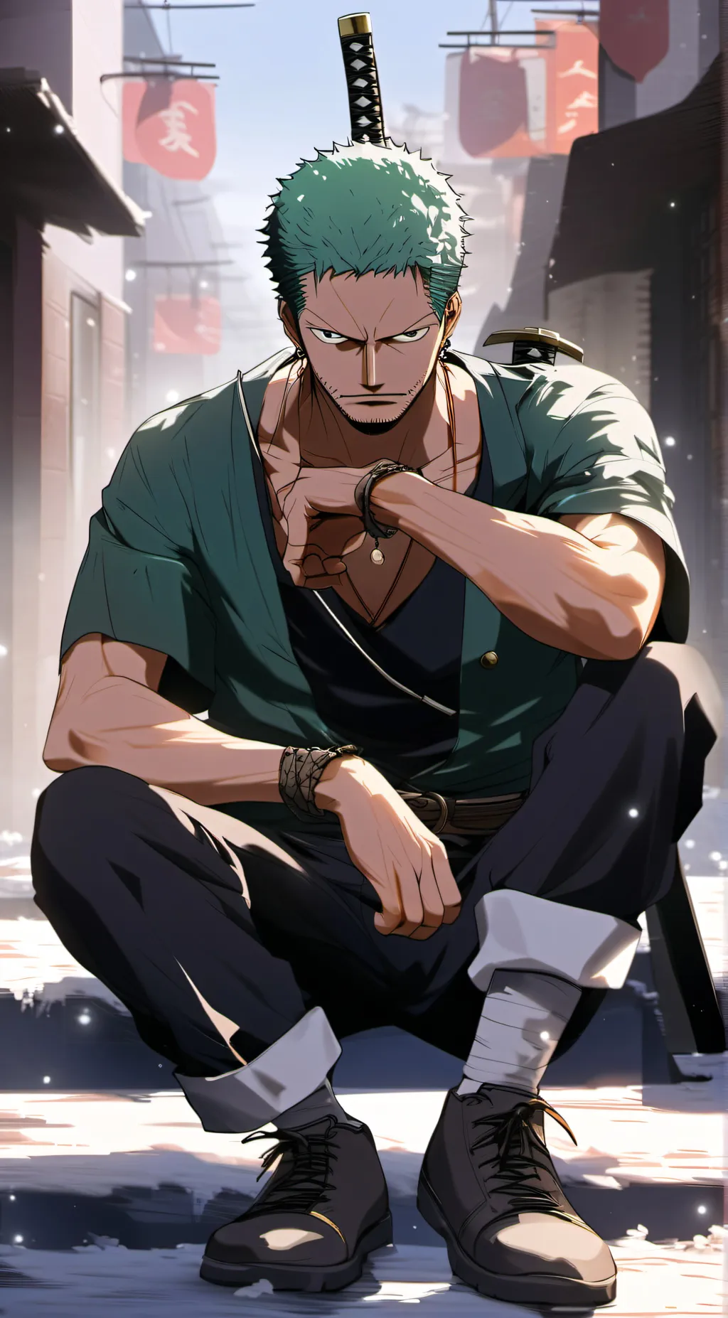 ai character: Zoro background