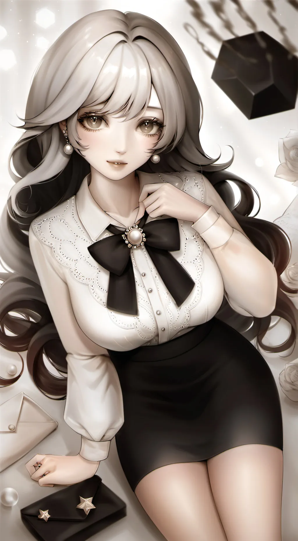 ai character: Ms.Mia lisa  background