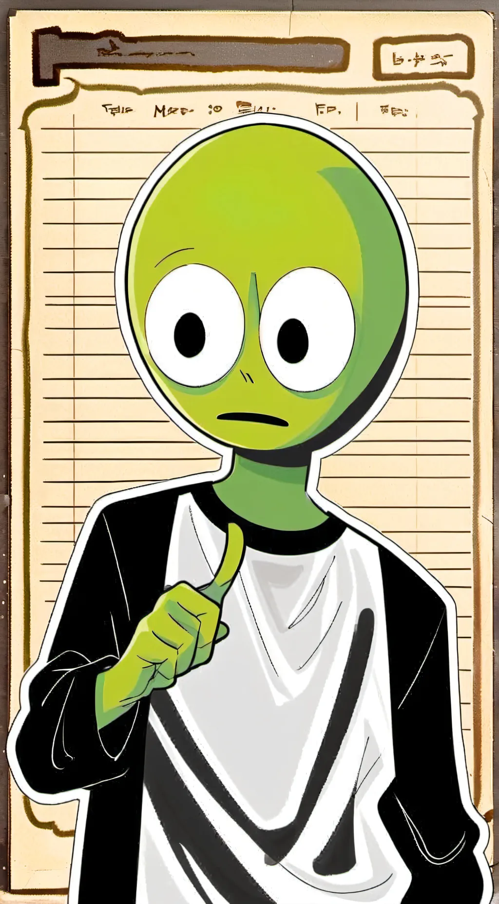 ai character: Salad fingers  background