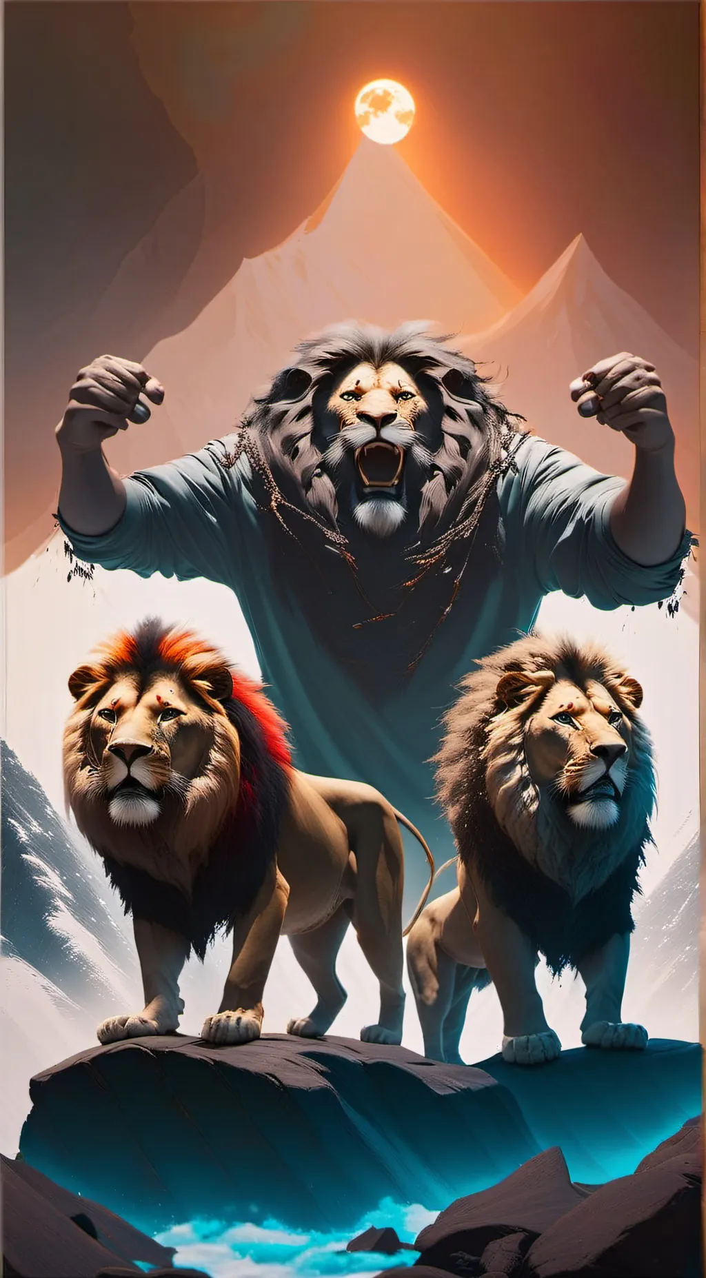 ai character: mufasa Simba nala background