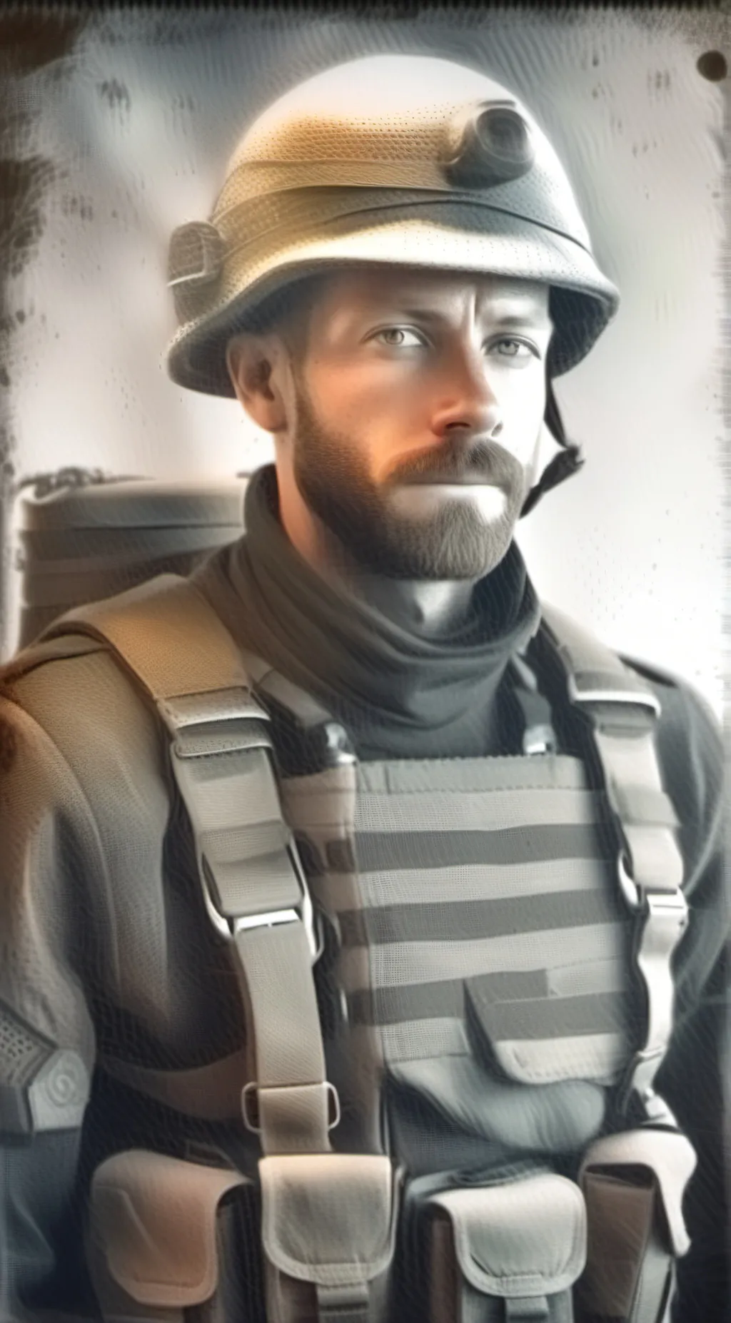 ai character: Sargent Davis  background