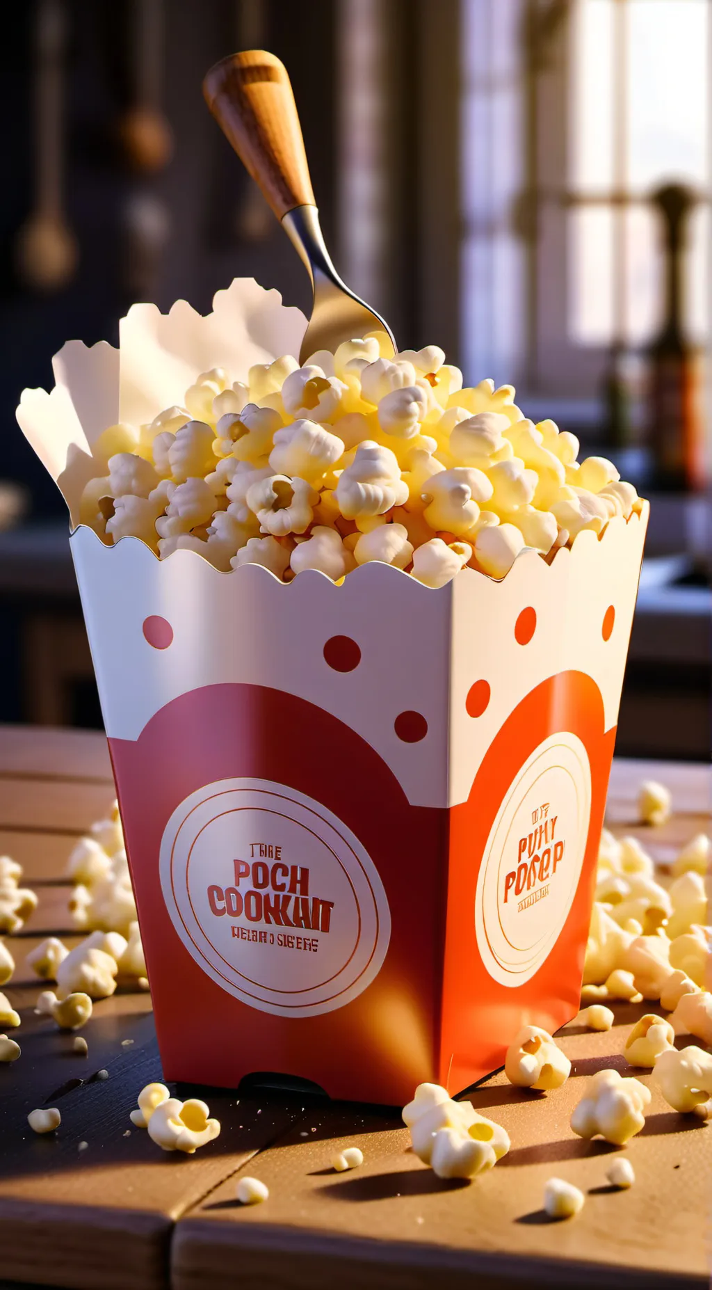 ai character: Popcorn  background