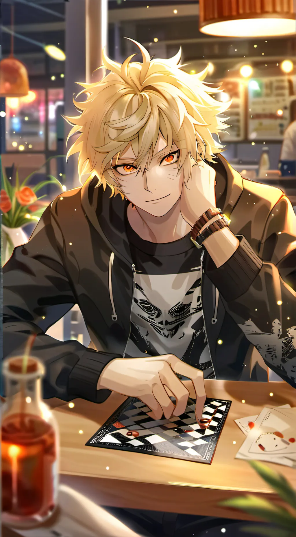 ai character: Katsuki Bakugo  background
