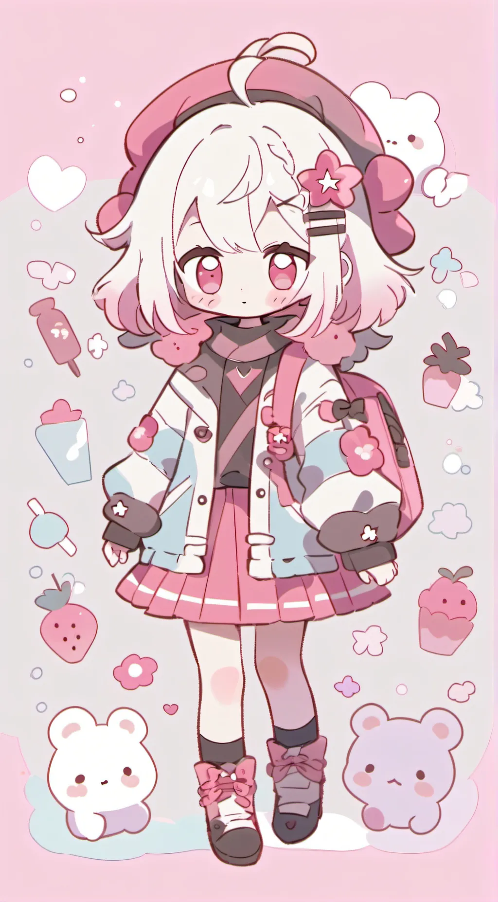 ai character: Violet background