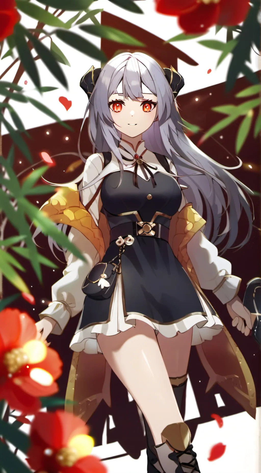 ai character: candycane background