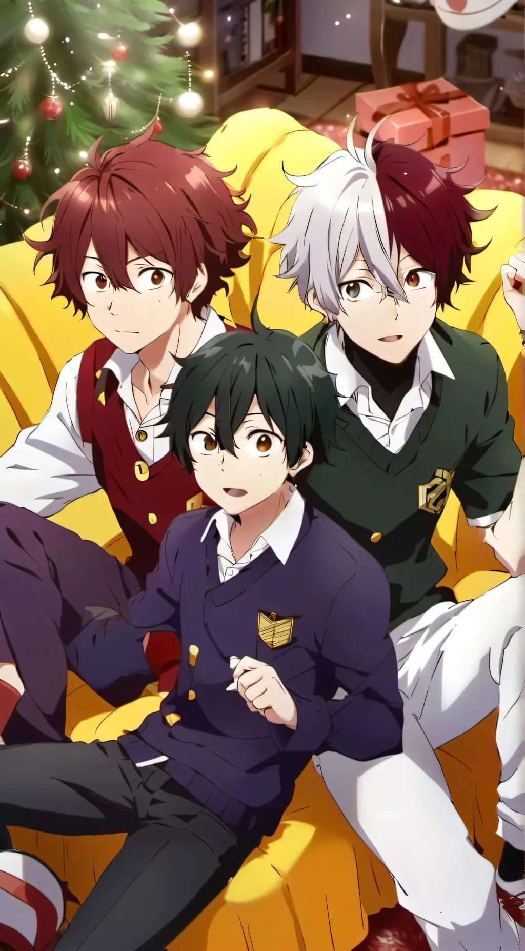 ai character: Mha, Christmas  background