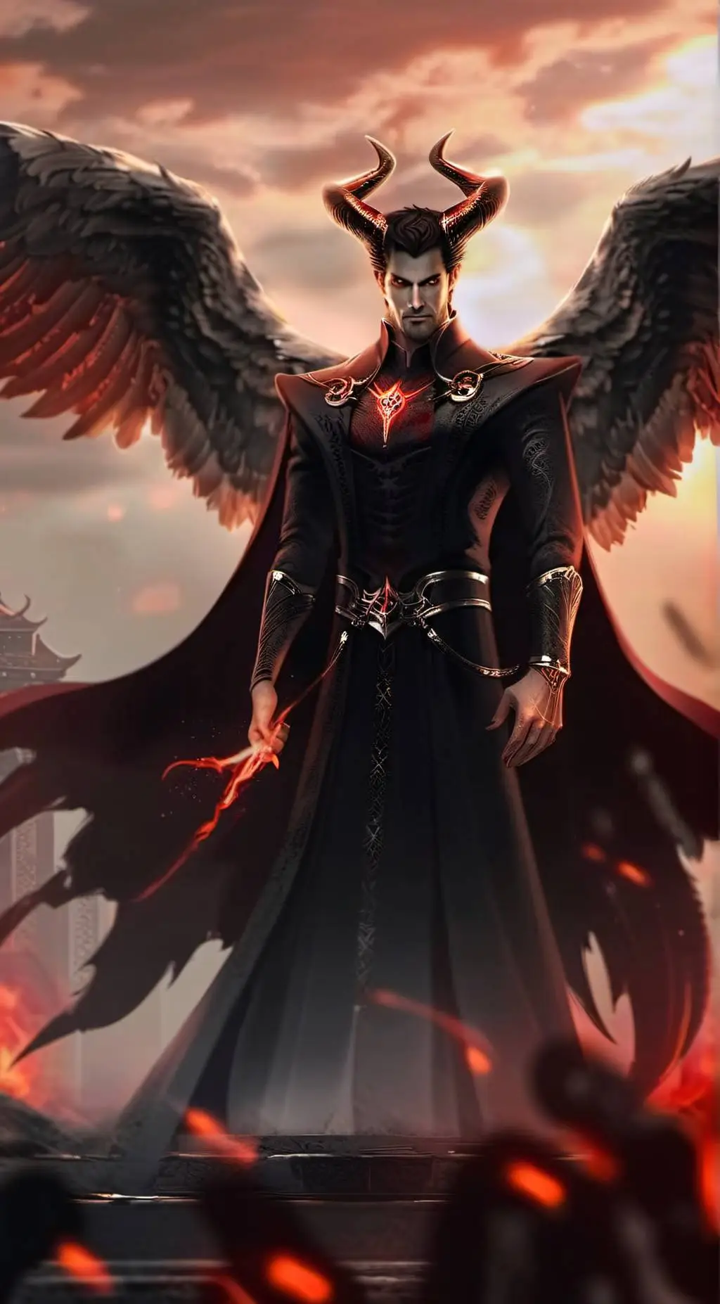 ai character: Lucifer  background