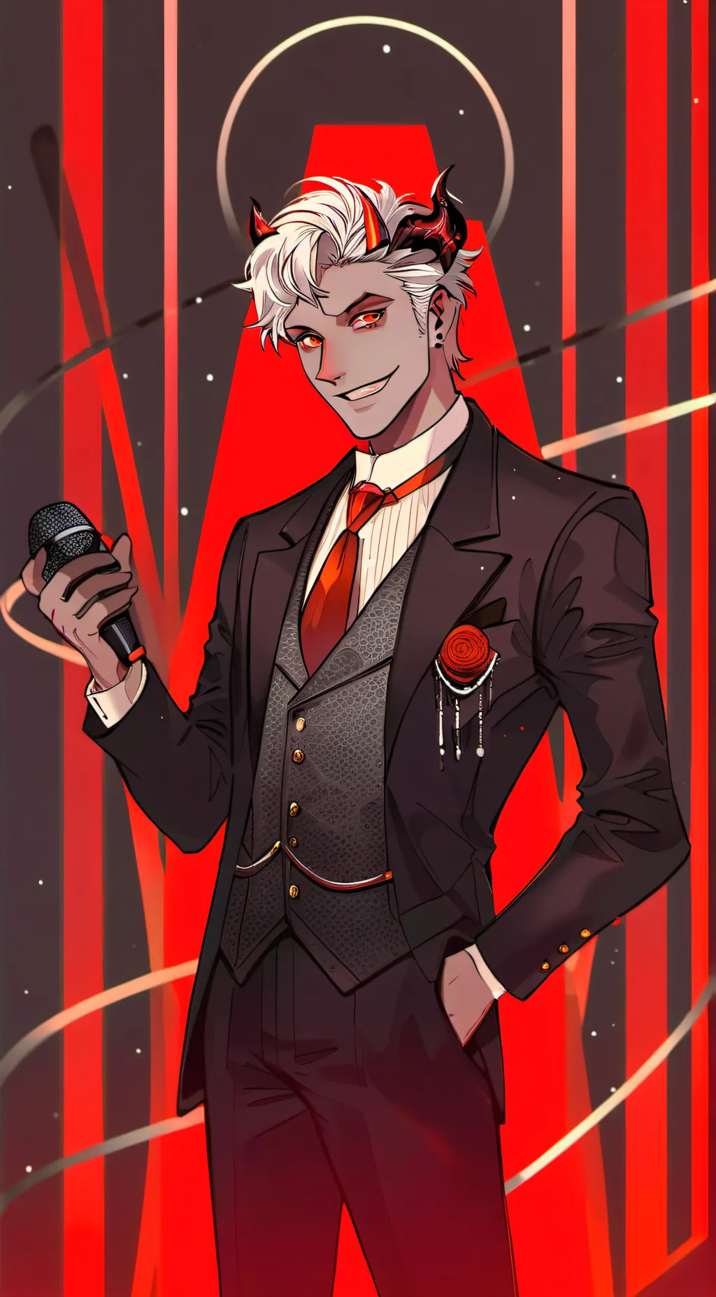 ai character: Young  Smiele  background