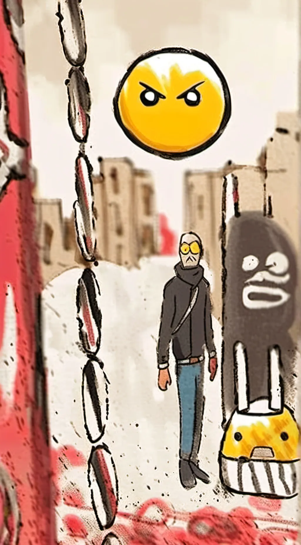 ai character: Rock on the ground background