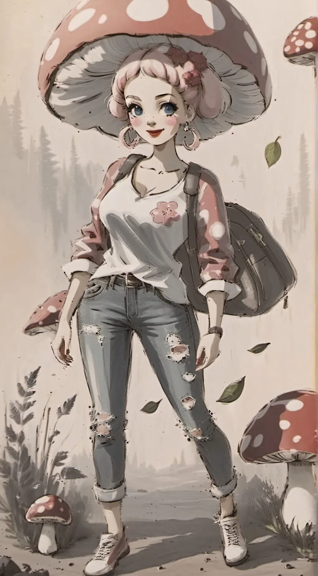 ai character: mushy background