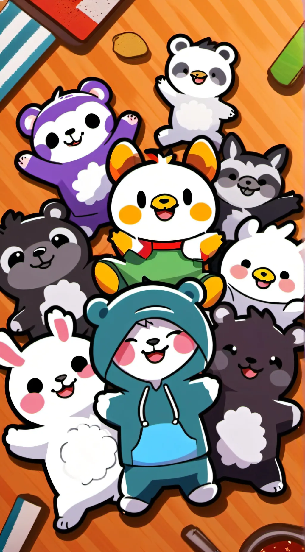 ai character: Critters in heat background