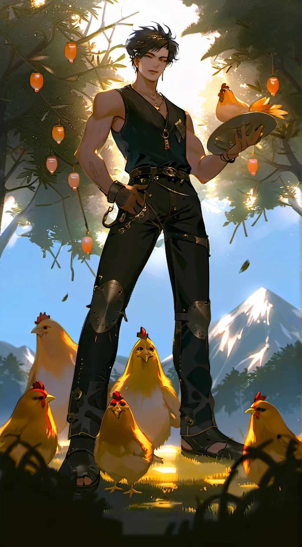 ai character: Sir Chicken 🐔  background