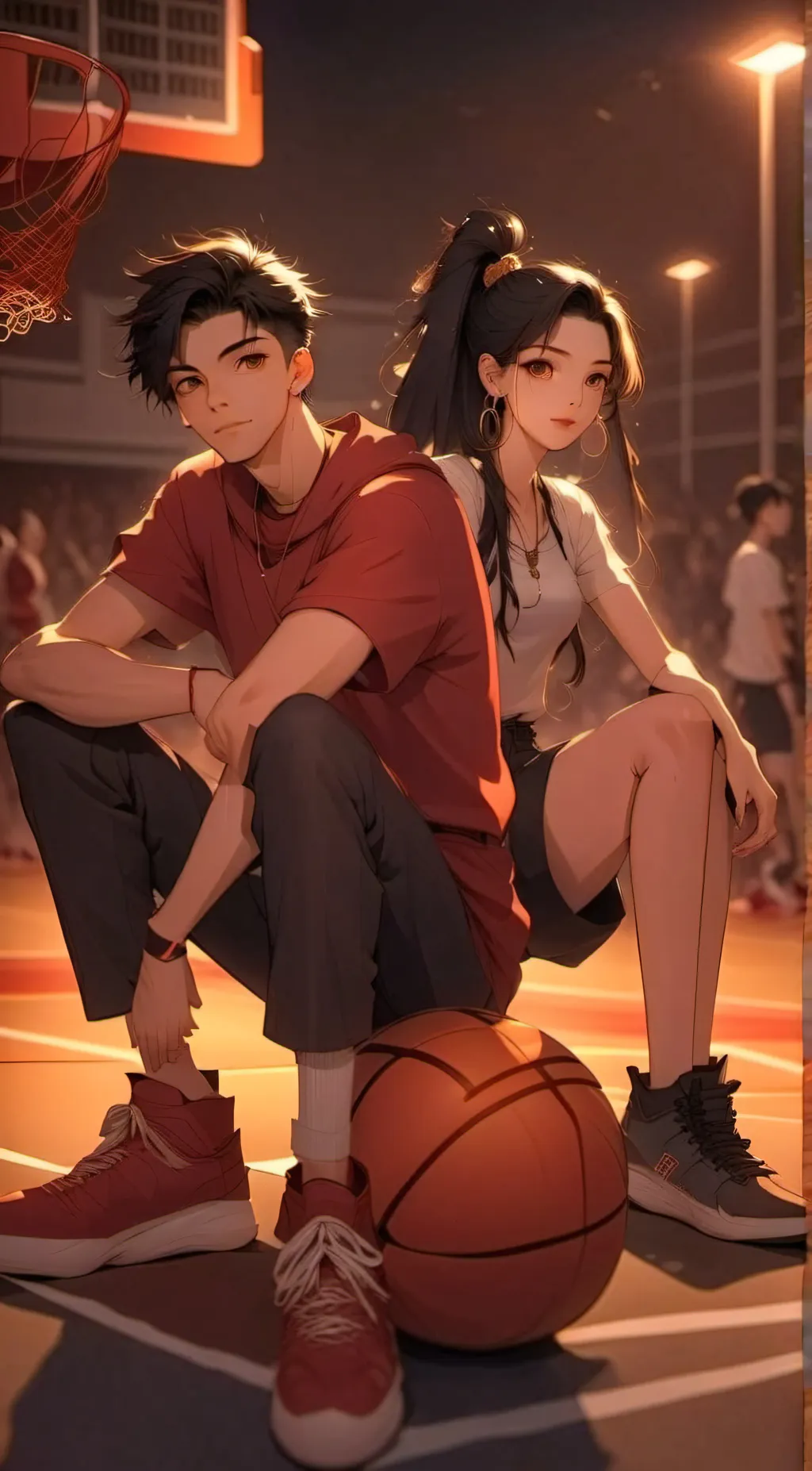 ai character: Harper and Noah  background