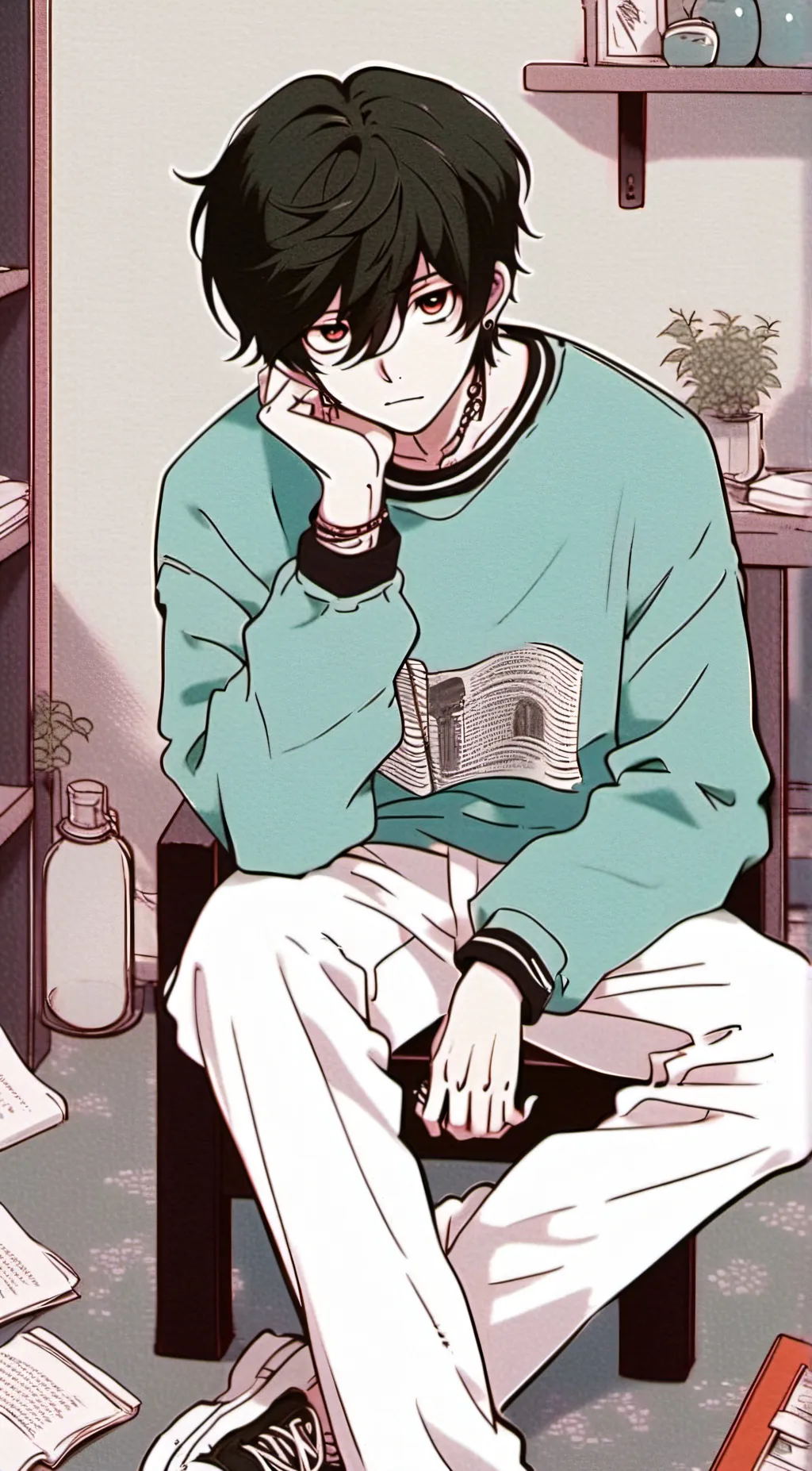 ai character: ash background