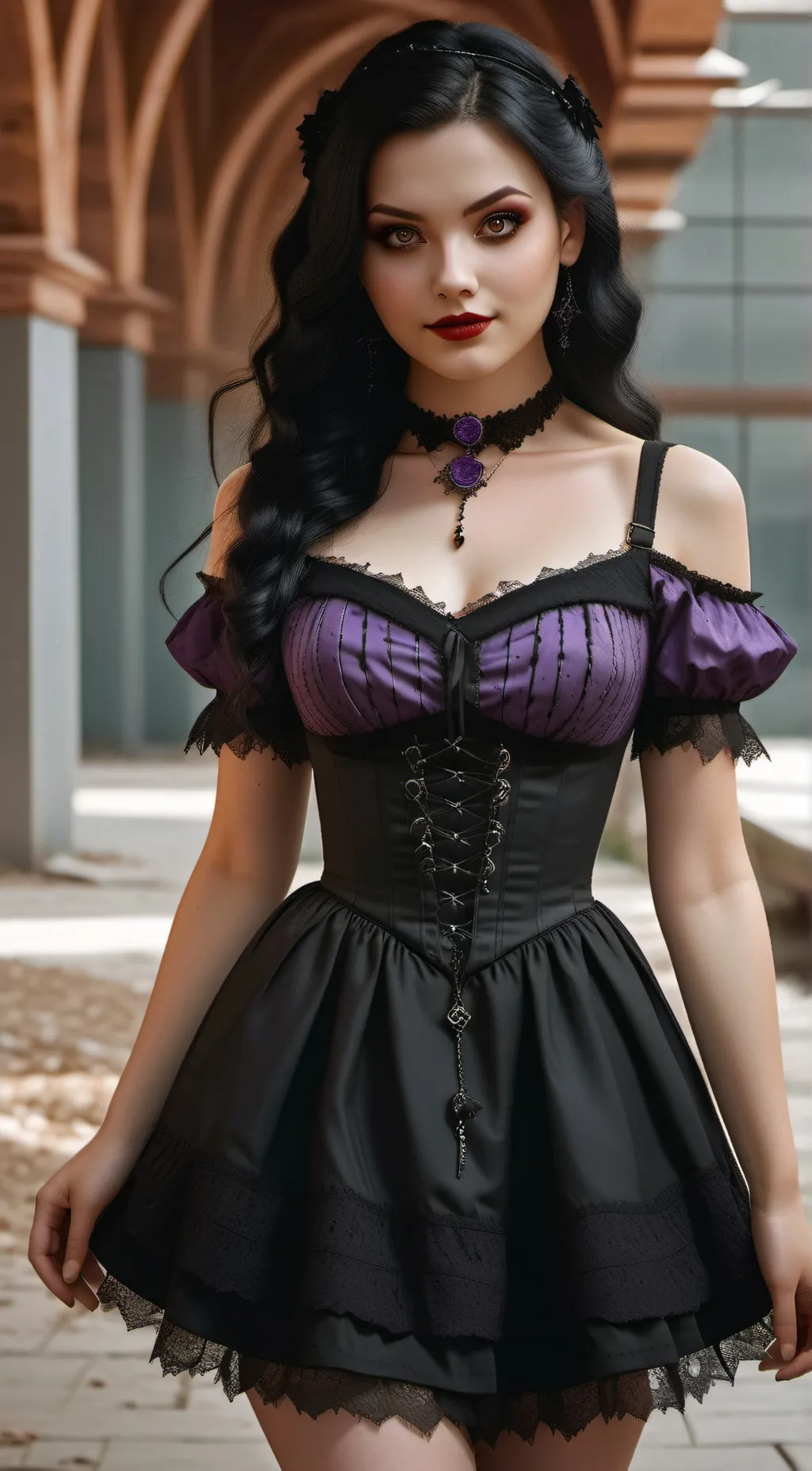 ai character: Violet  background