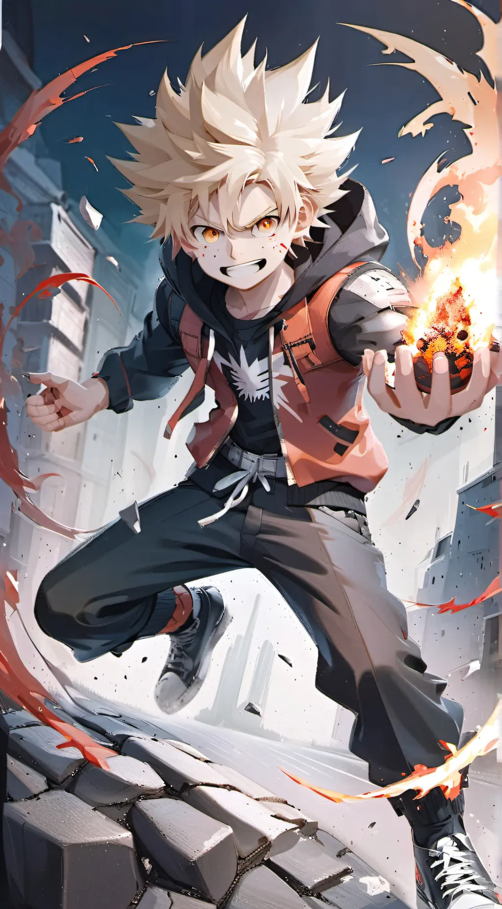 ai character: Katsuki Bakugo background