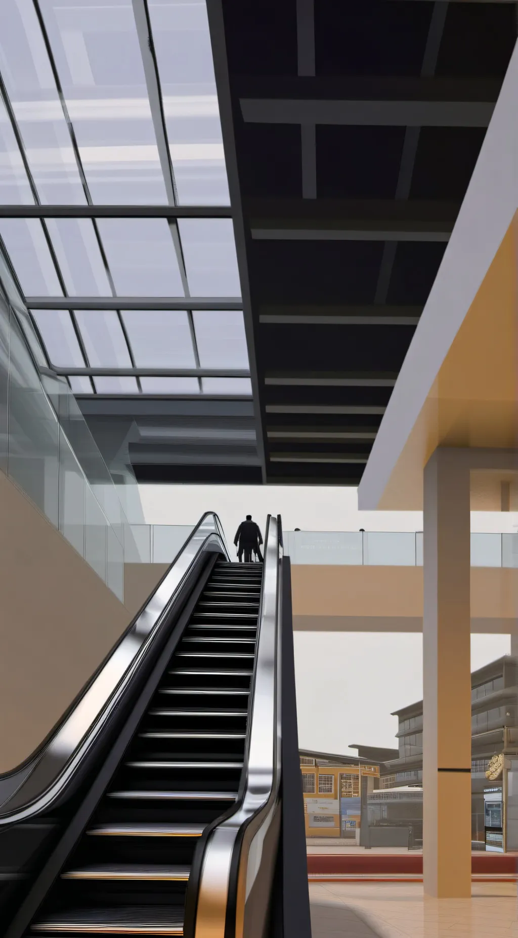 ai character: escalator  background