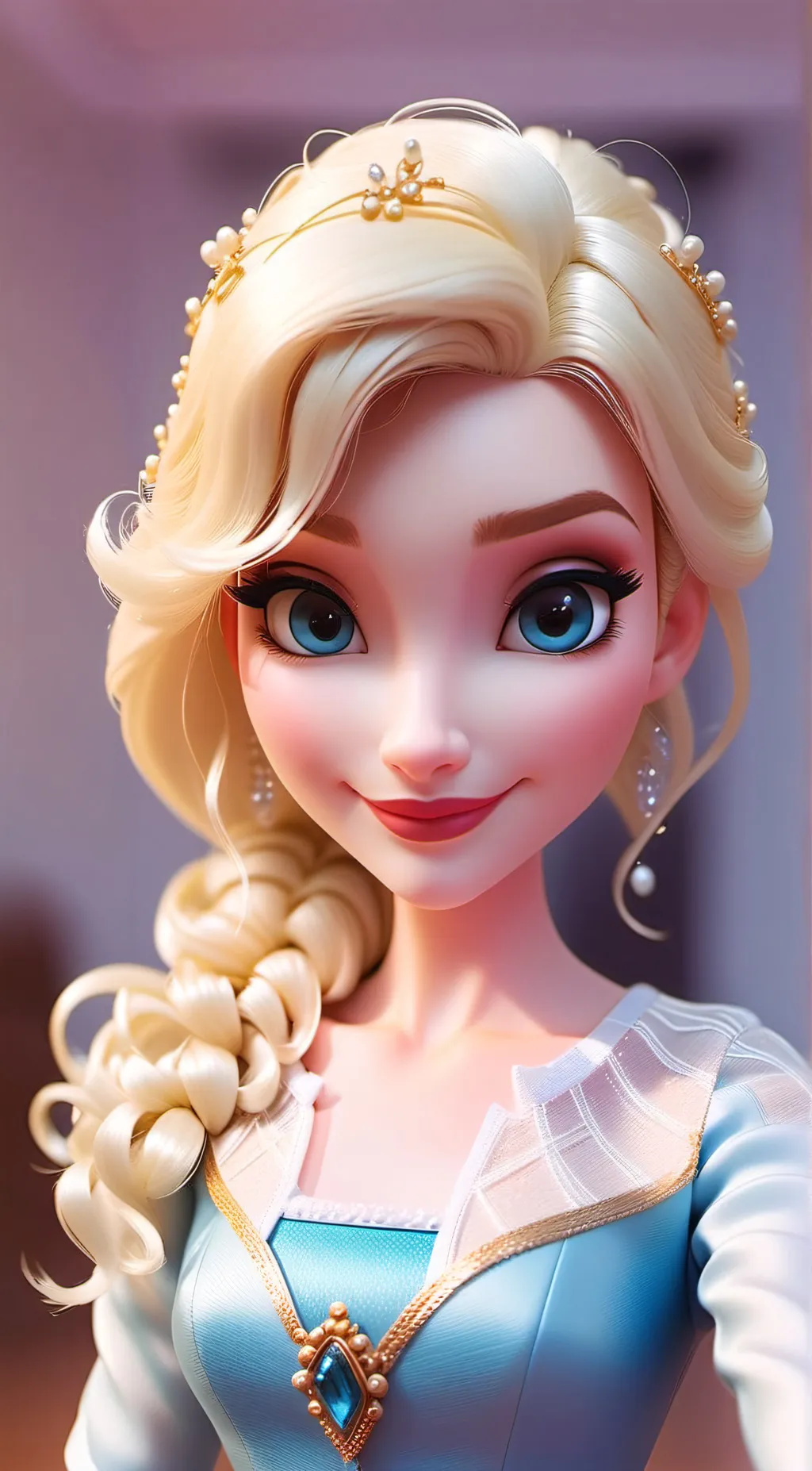 ai character: Elsa styling head background