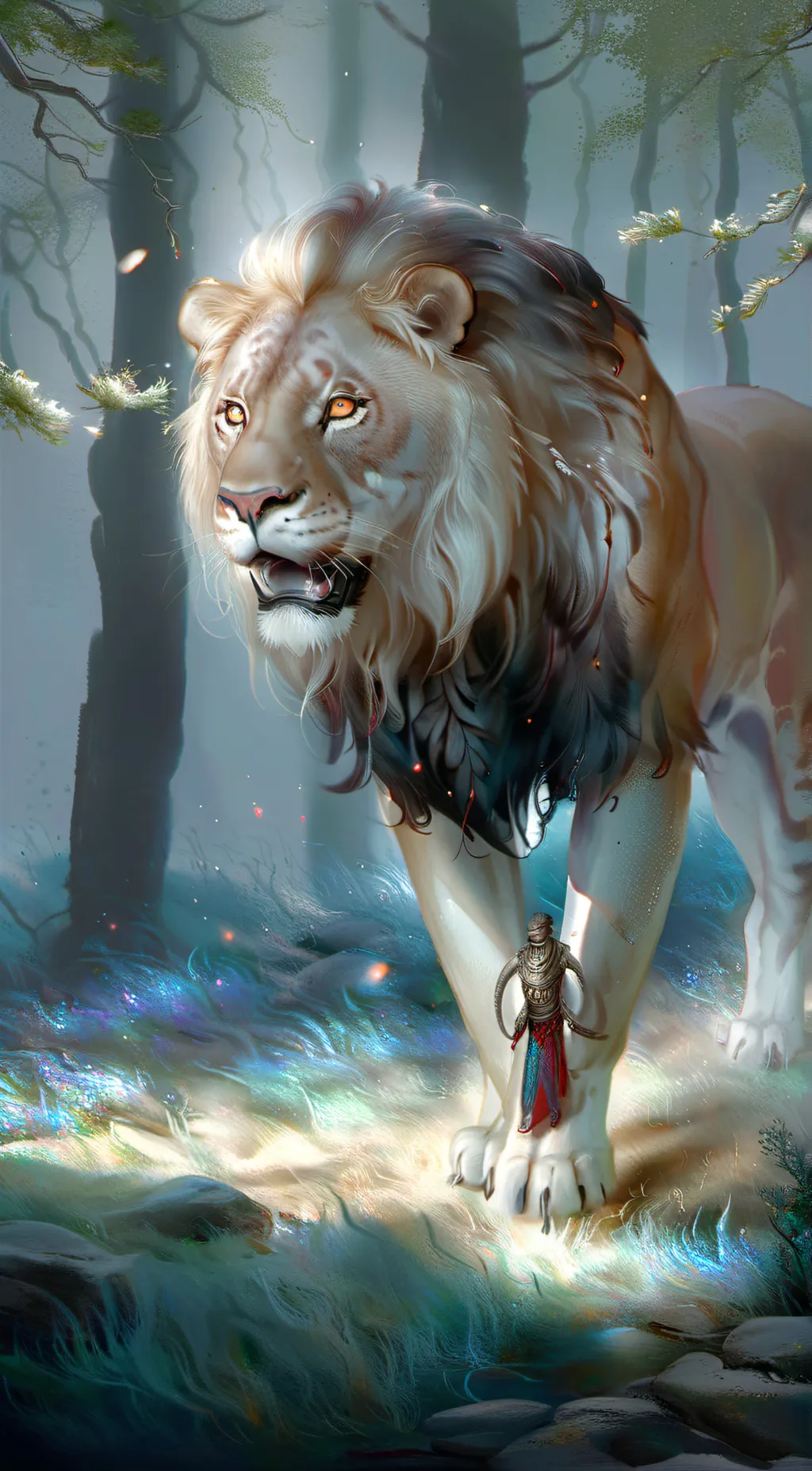 ai character: lion background