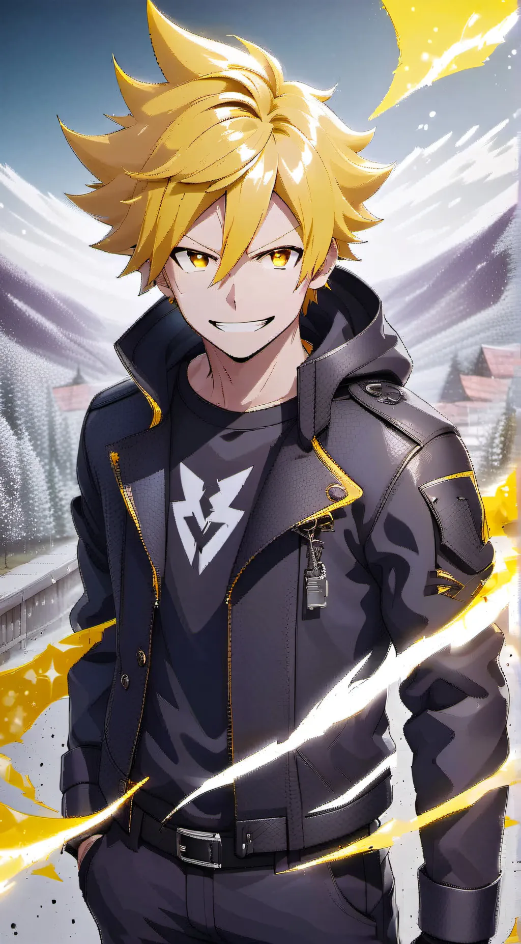 ai character: Denki Kaminari  background